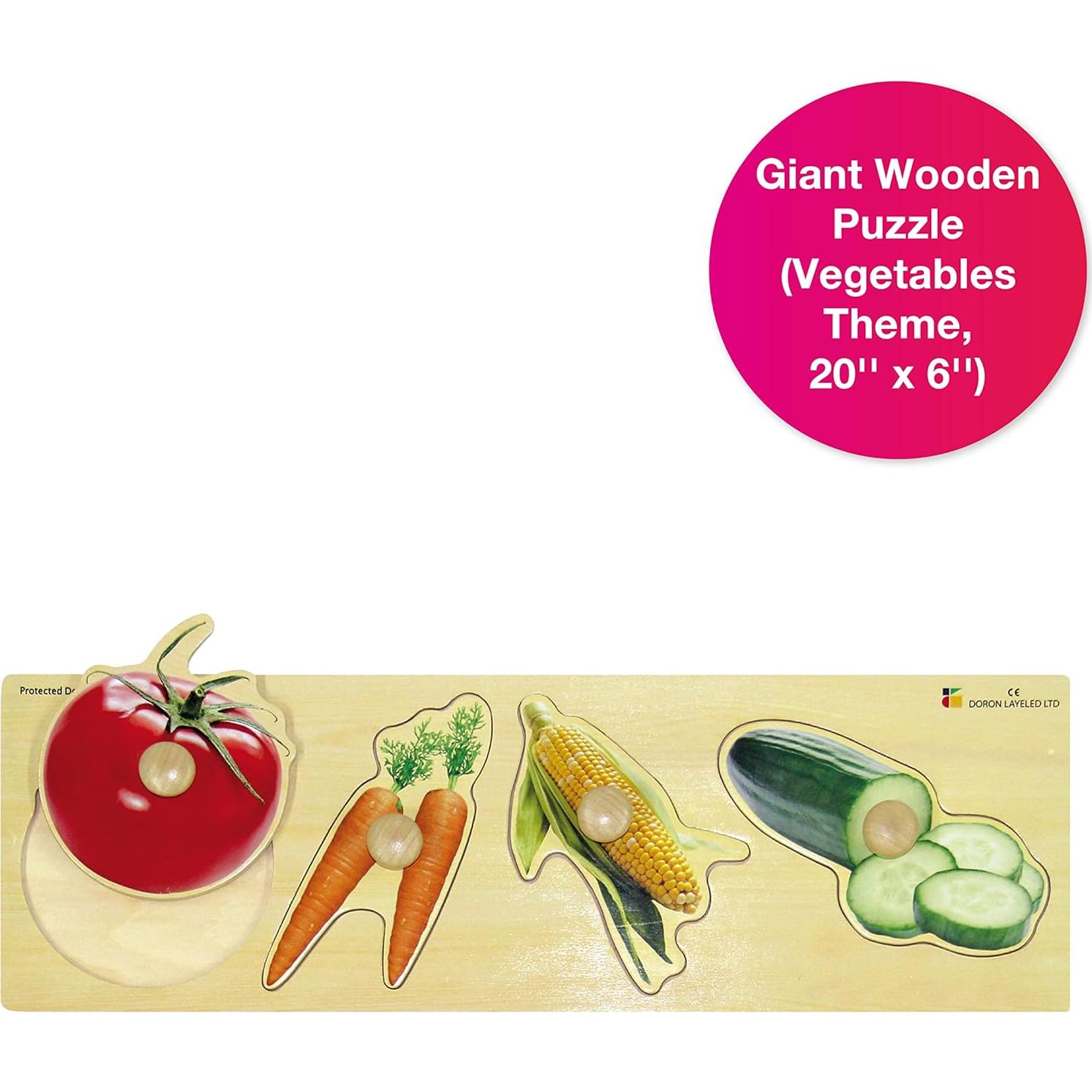 Rompecabezas de Madera Gigante Edushape Verduras 4 Piezas