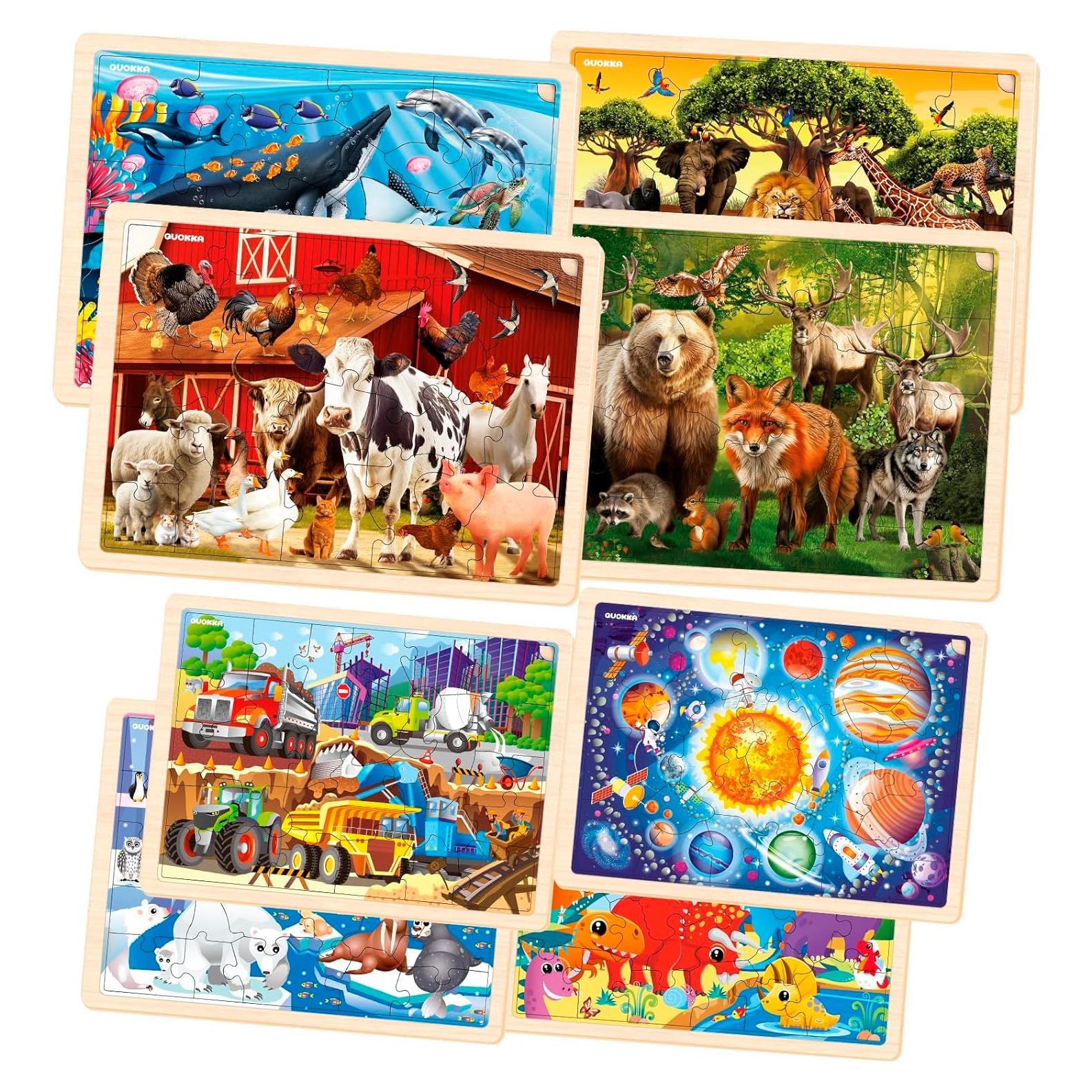 Multipack de 8 Rompecabezas de Madera Quokka para Niños