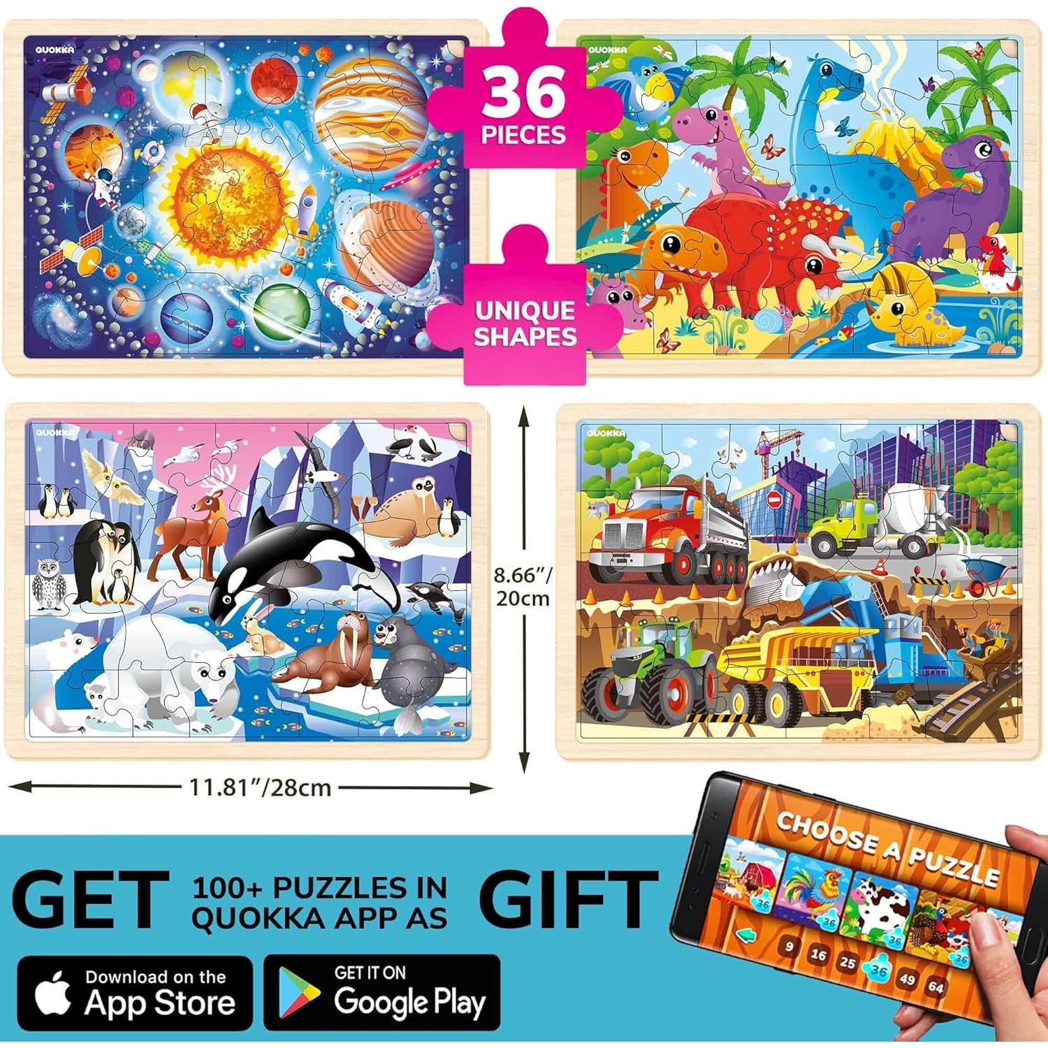 Multipack de 8 Rompecabezas de Madera Quokka para Niños