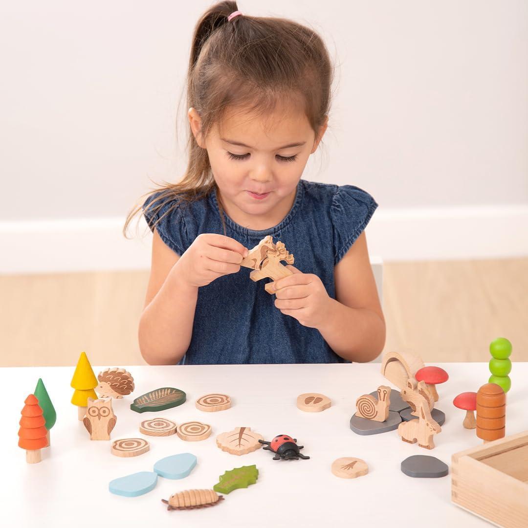 Set de Juguetes de Madera TickiT - 37 Piezas Bosque Natural
