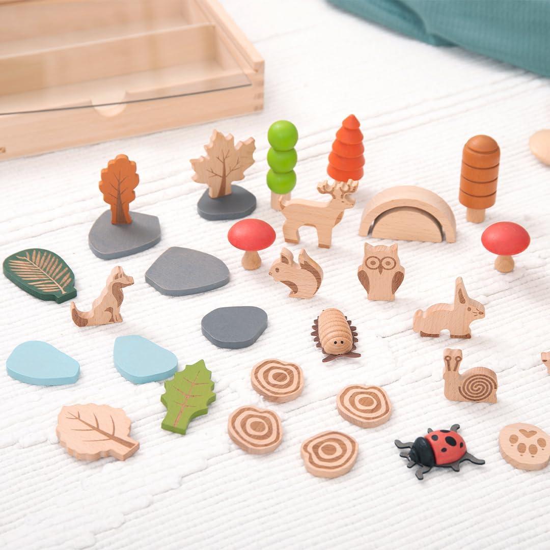 Set de Juguetes de Madera TickiT - 37 Piezas Bosque Natural