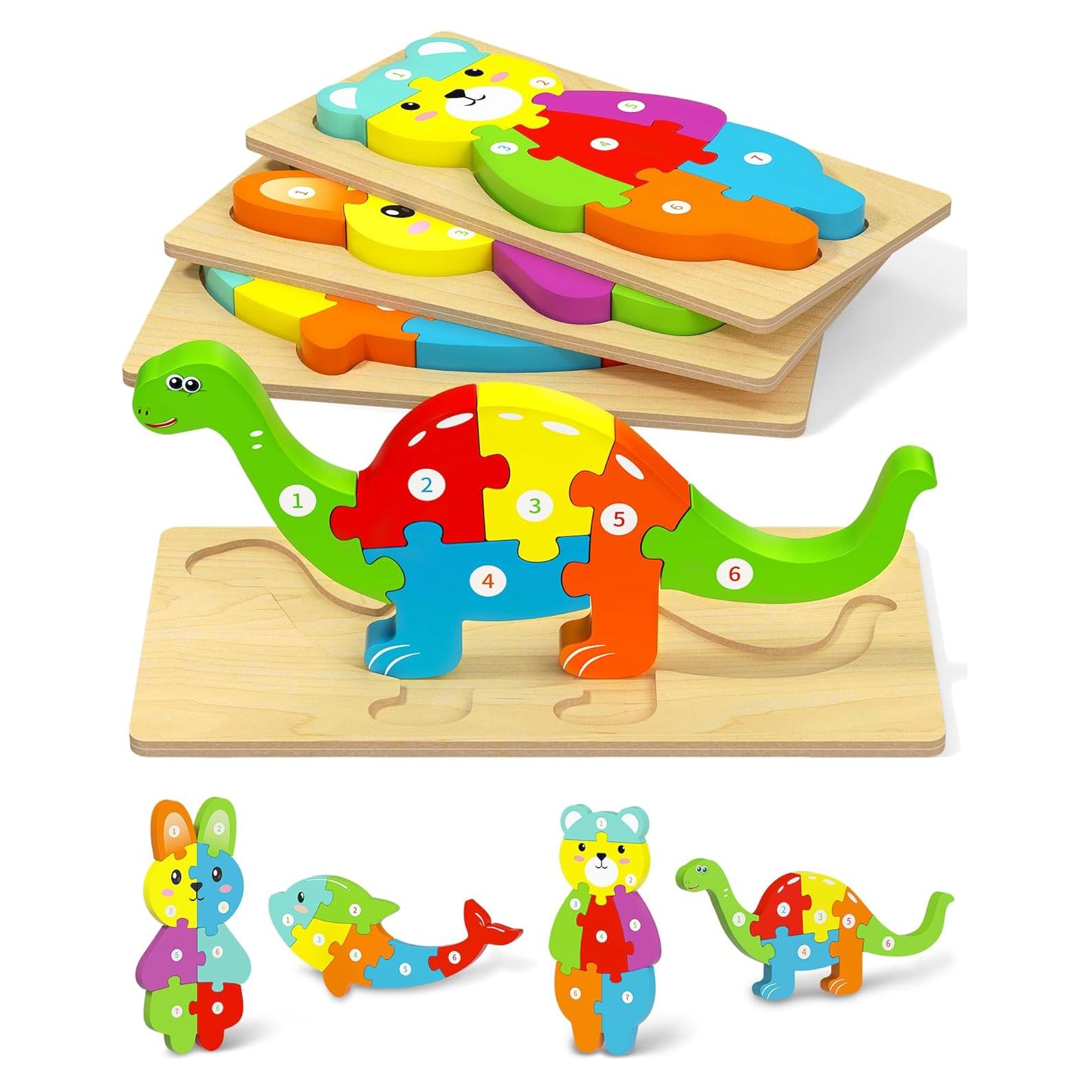 Rompecabezas de Madera Montessori Yetonamr 4 Piezas 3-5 Años