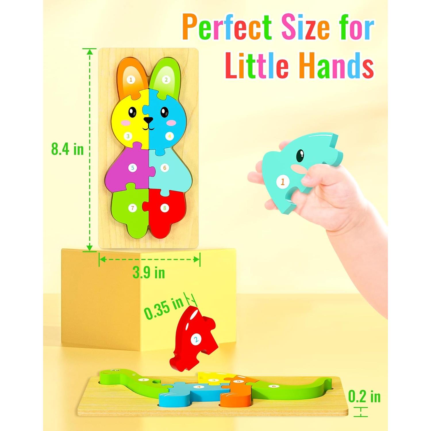 Rompecabezas de Madera Montessori Yetonamr 4 Piezas 3-5 Años