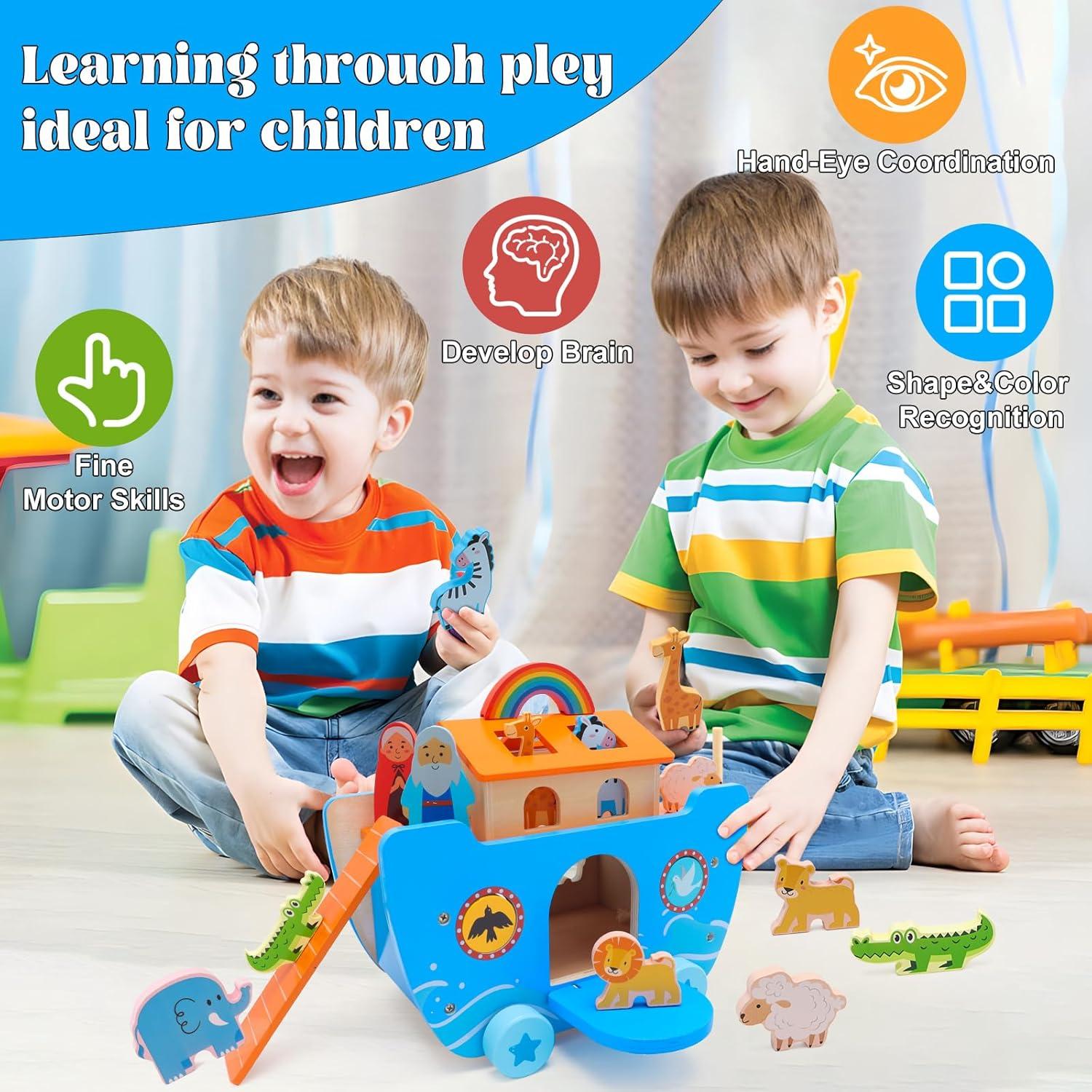 Juguete Arca de Noé de Madera Yelakey Educativo 1-4 Años