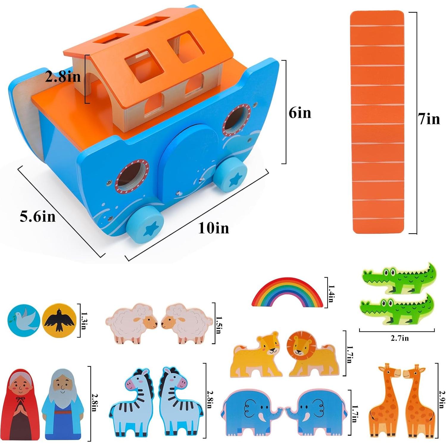 Juguete Arca de Noé de Madera Yelakey Educativo 1-4 Años