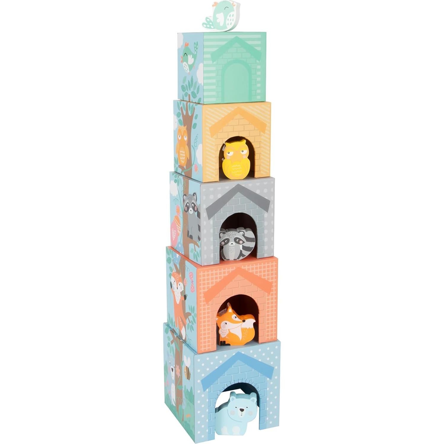 Torre de Apilamiento de Animales Pastel Small Foot - 10 Piezas