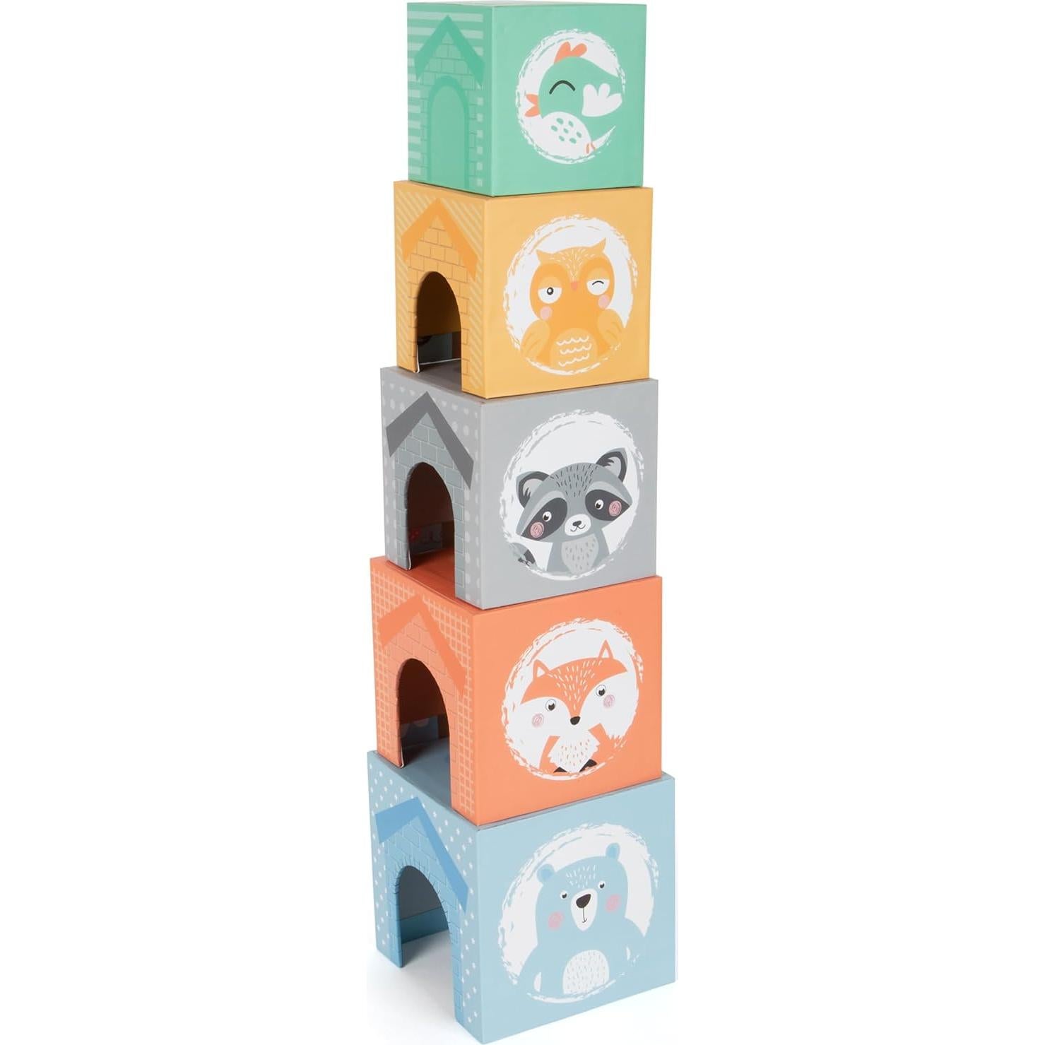 Torre de Apilamiento de Animales Pastel Small Foot - 10 Piezas