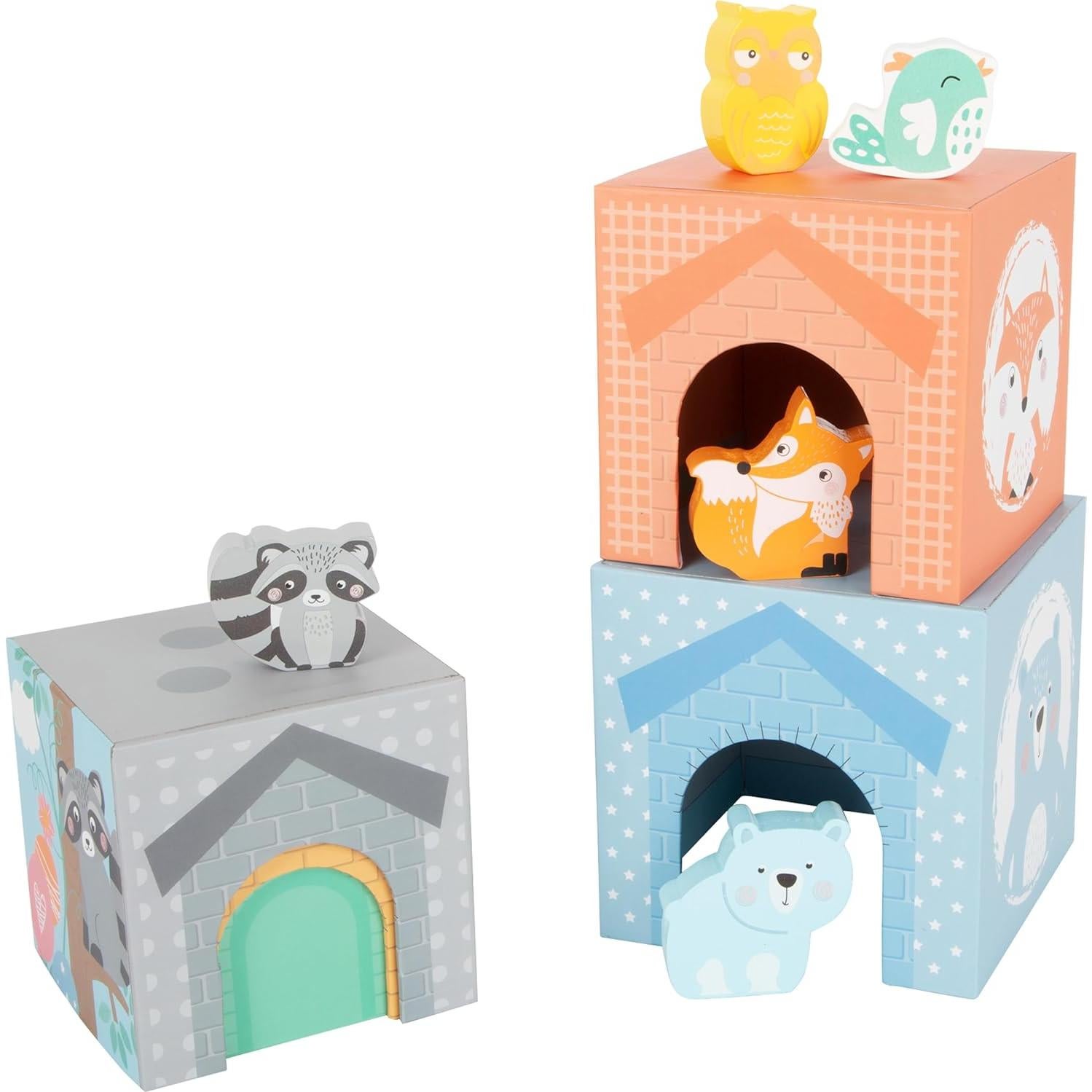 Torre de Apilamiento de Animales Pastel Small Foot - 10 Piezas