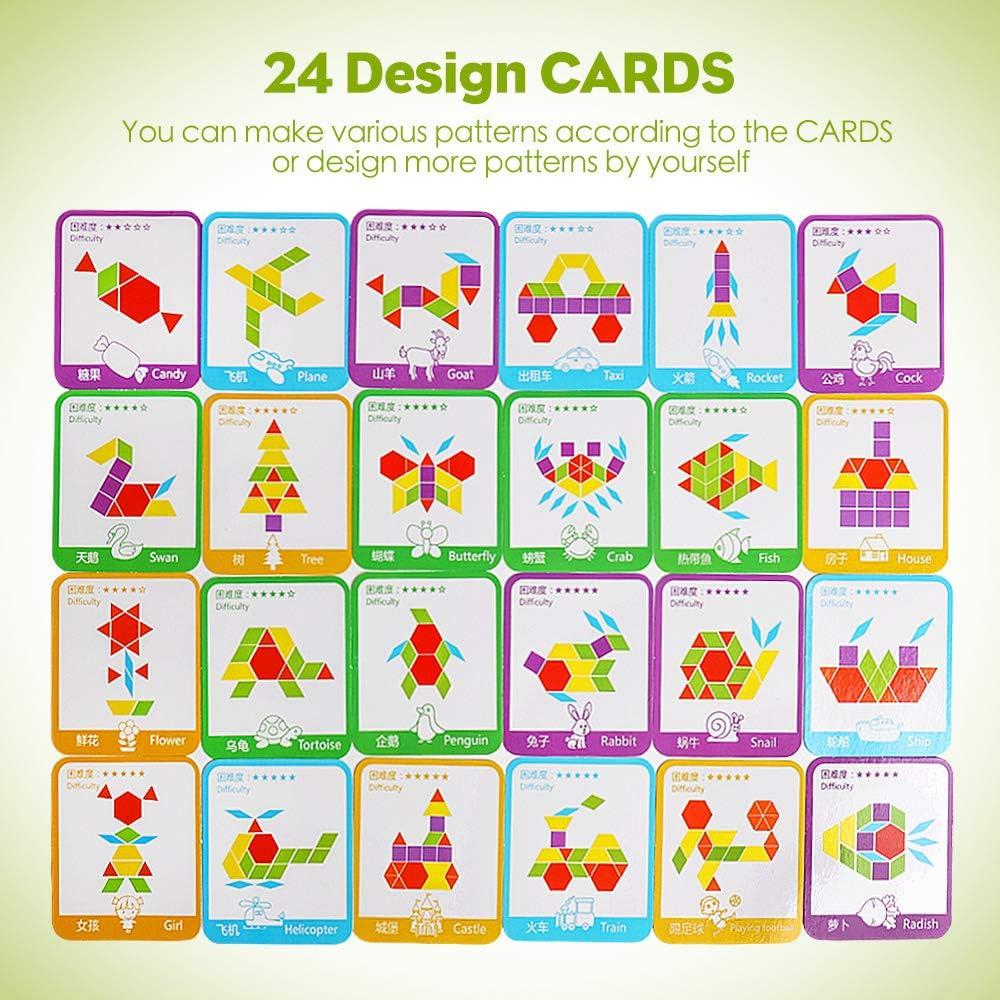 Juego de Bloques de Madera Kizh 155 Pcs Educativos Montessori