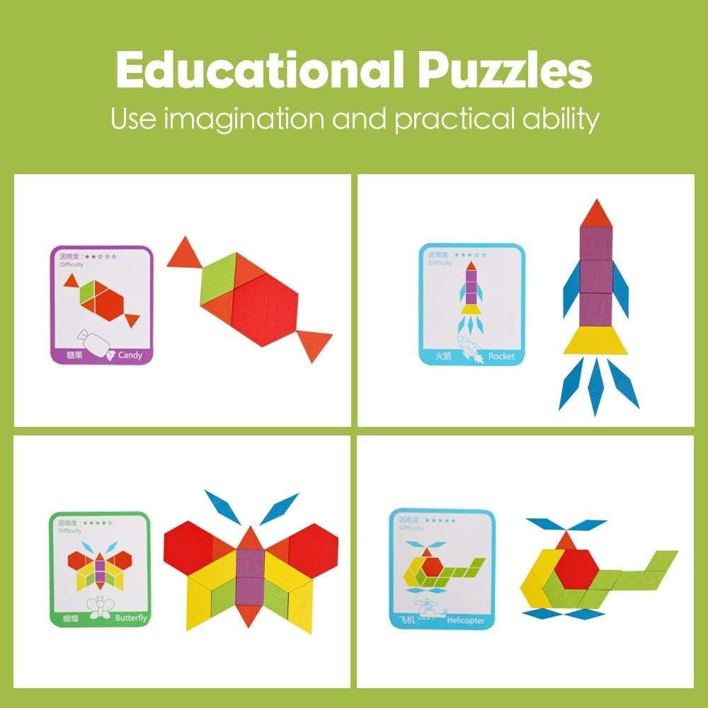 Juego de Bloques de Madera Kizh 155 Pcs Educativos Montessori