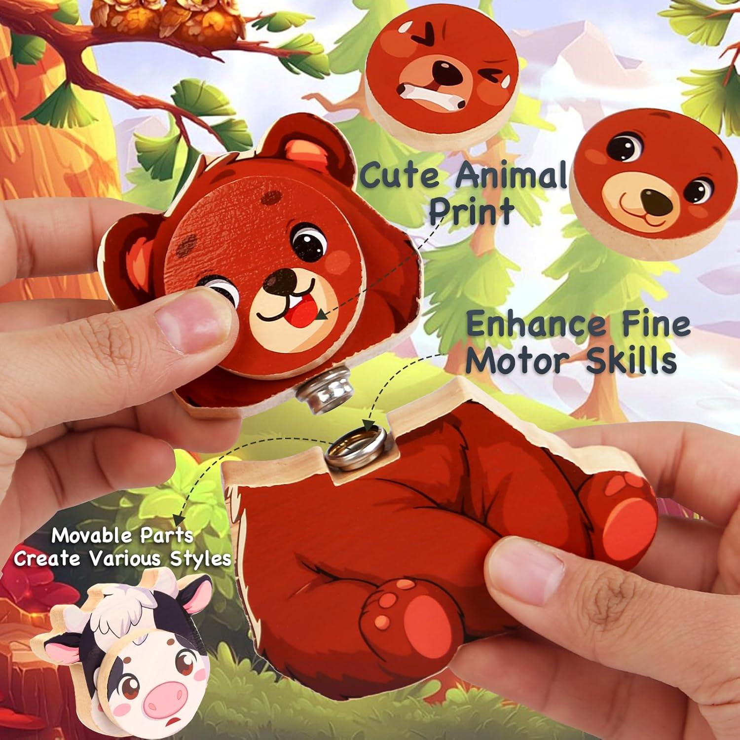 Conjunto de Bloques de Madera HUZU - Juguetes Educativos Montessori