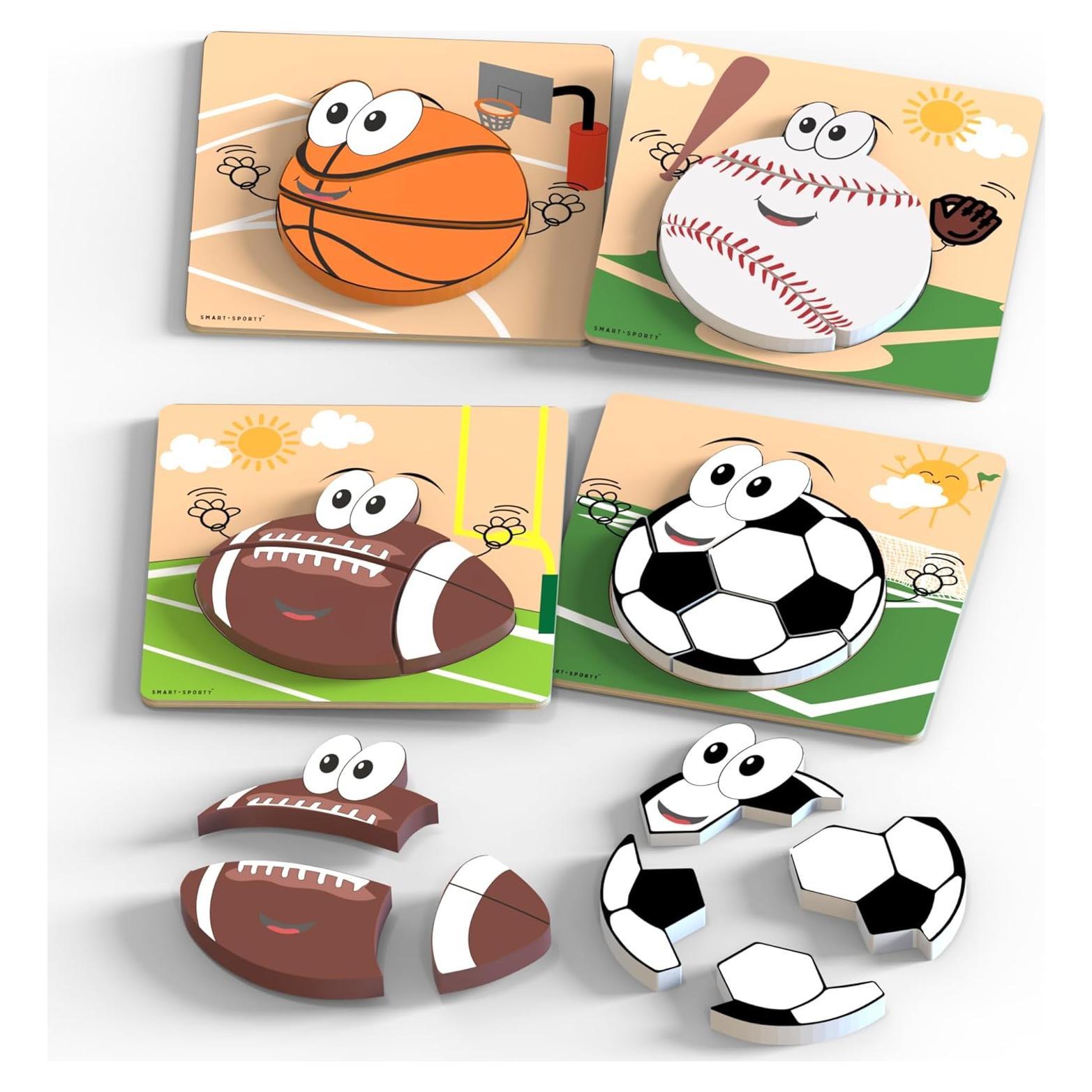 Rompecabezas de Madera Deportivos Smart and Sporty - 4 Piezas