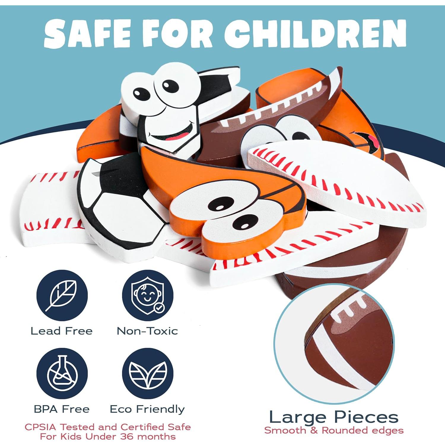 Rompecabezas de Madera Deportivos Smart and Sporty - 4 Piezas