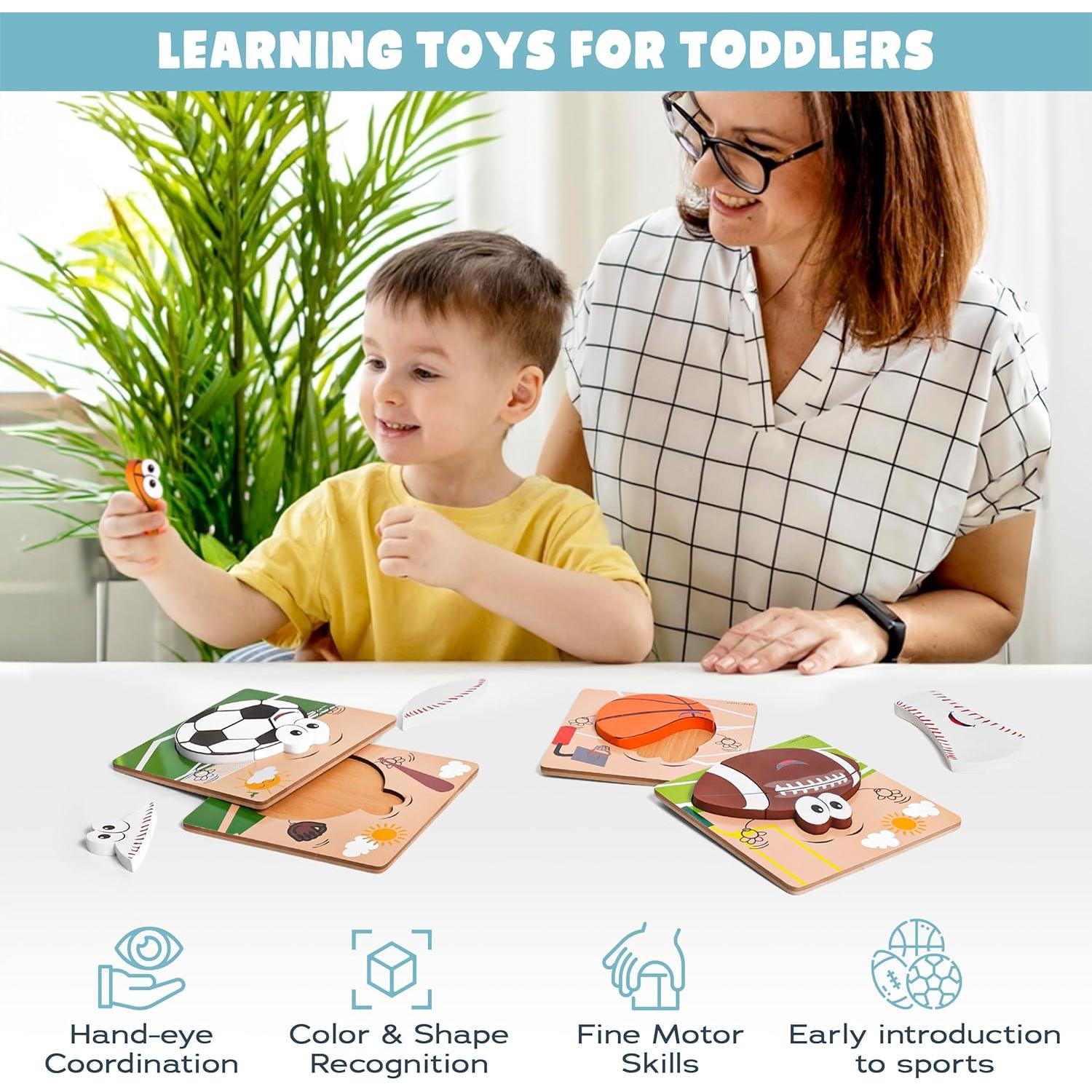 Rompecabezas de Madera Deportivos Smart and Sporty - 4 Piezas