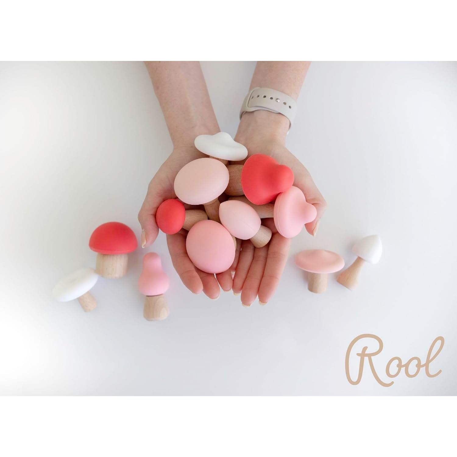 Juego de Decoración de Mesa de Hongos de Madera Linda Lowe - 12 Piezas