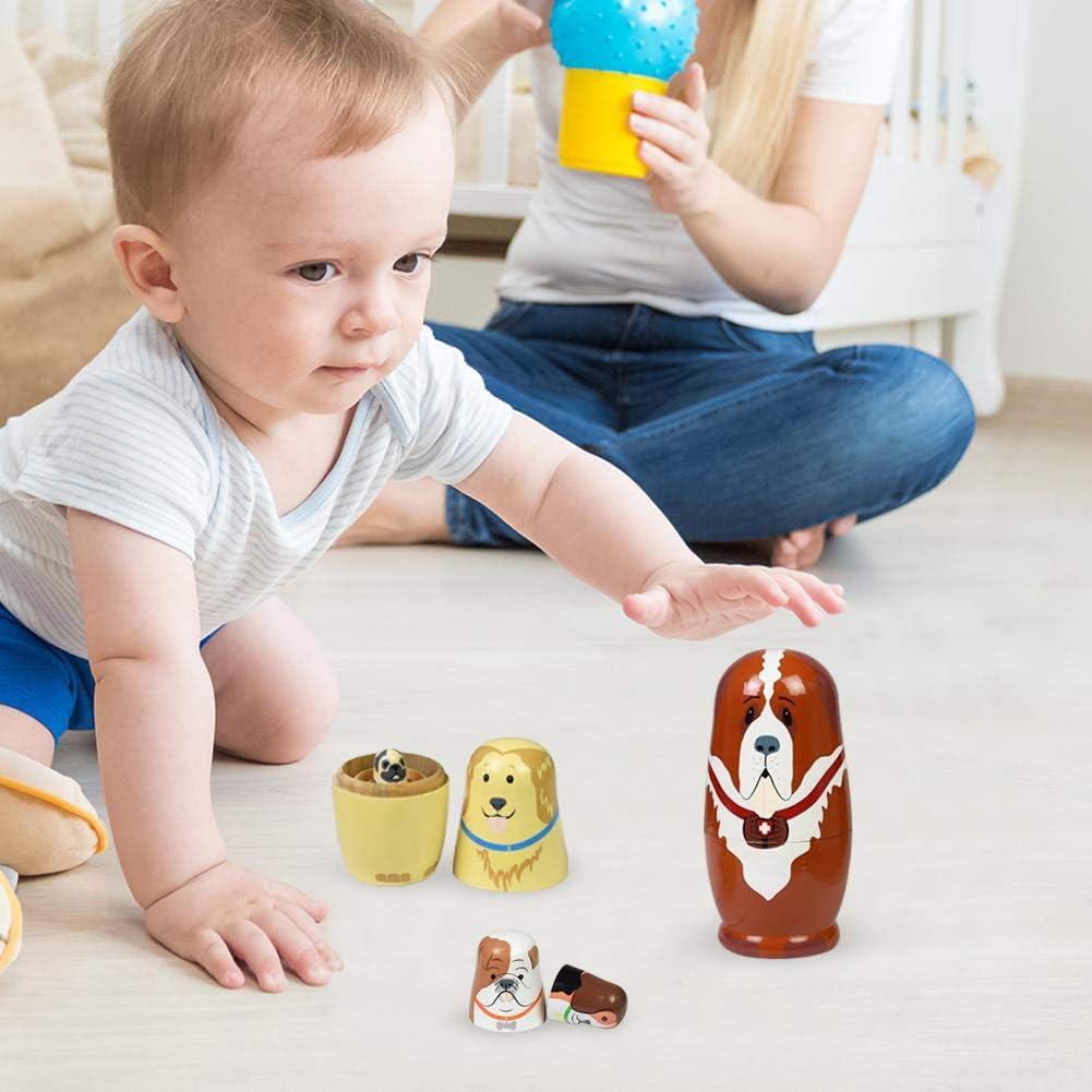 Muñecas Matryoshka Rusas de Madera GRPSKCOS Set de 5 Animales