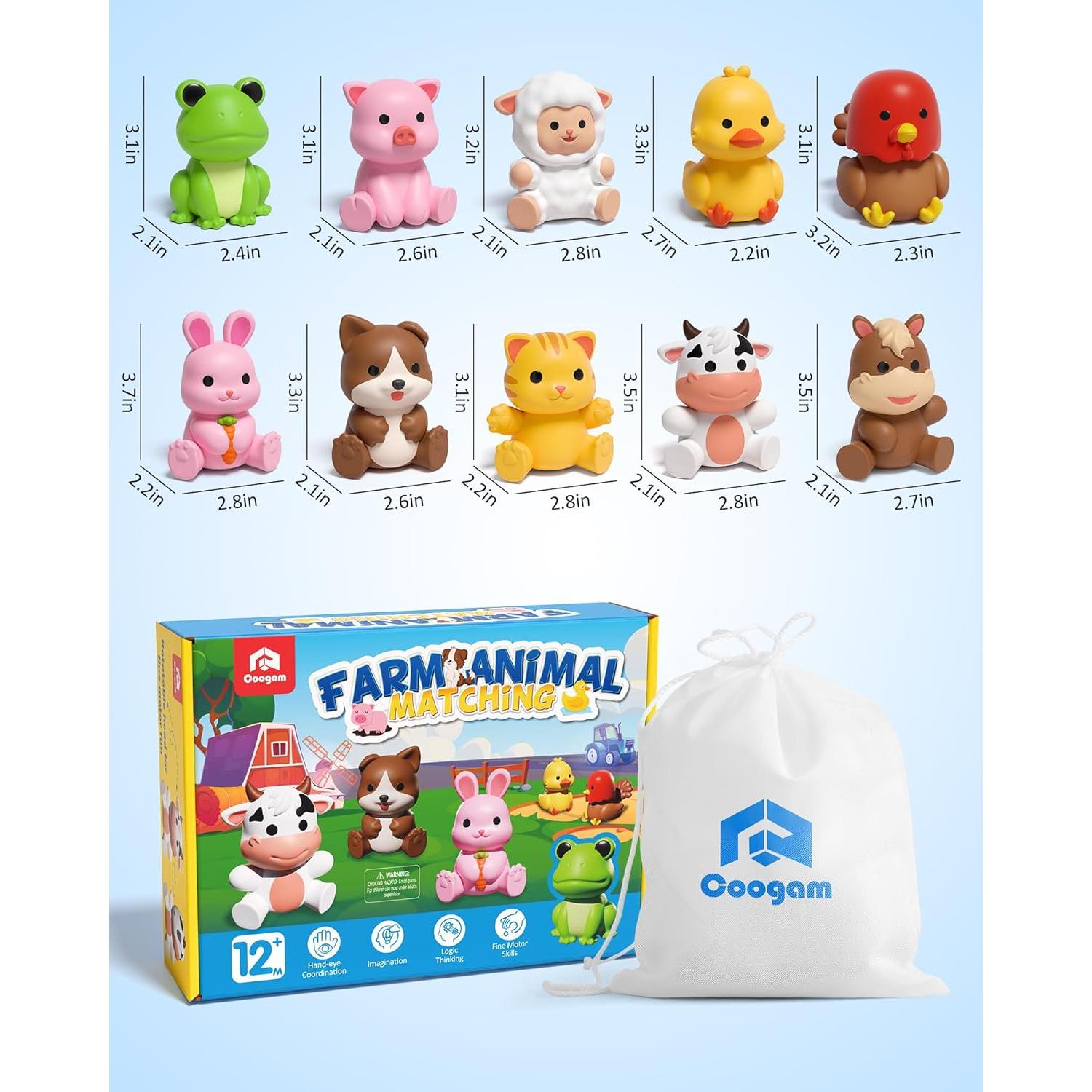 Juguete de Emparejamiento Coogam 10 Animales de Granja