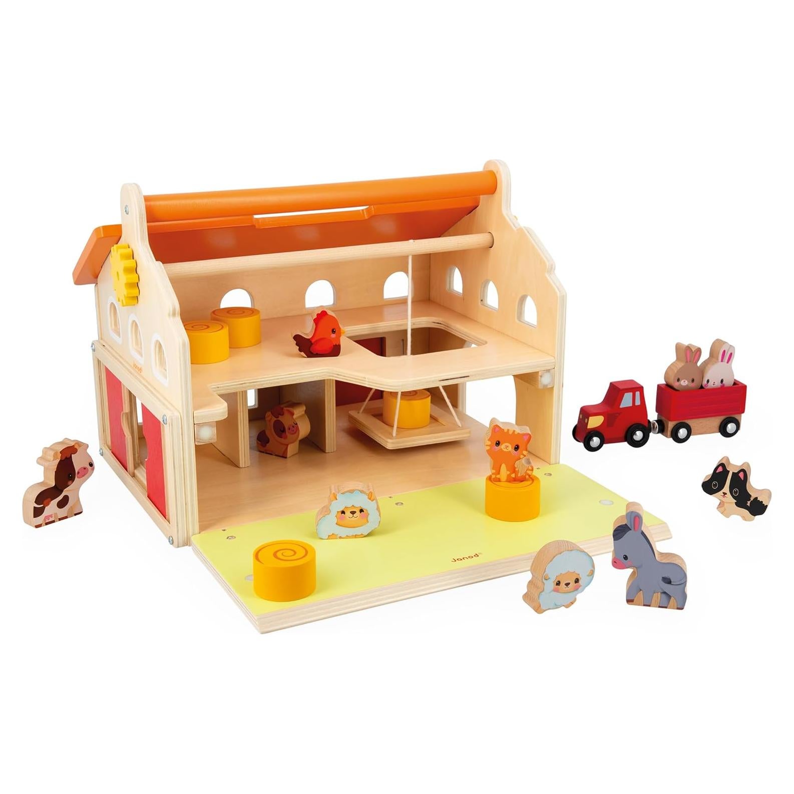Juego de Granja Janod Mi Primer Establo 18 Piezas Madera