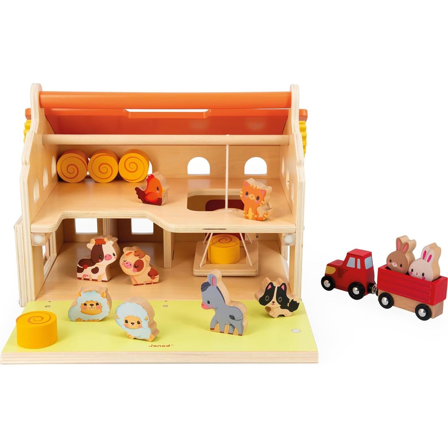 Juego de Granja Janod Mi Primer Establo 18 Piezas Madera