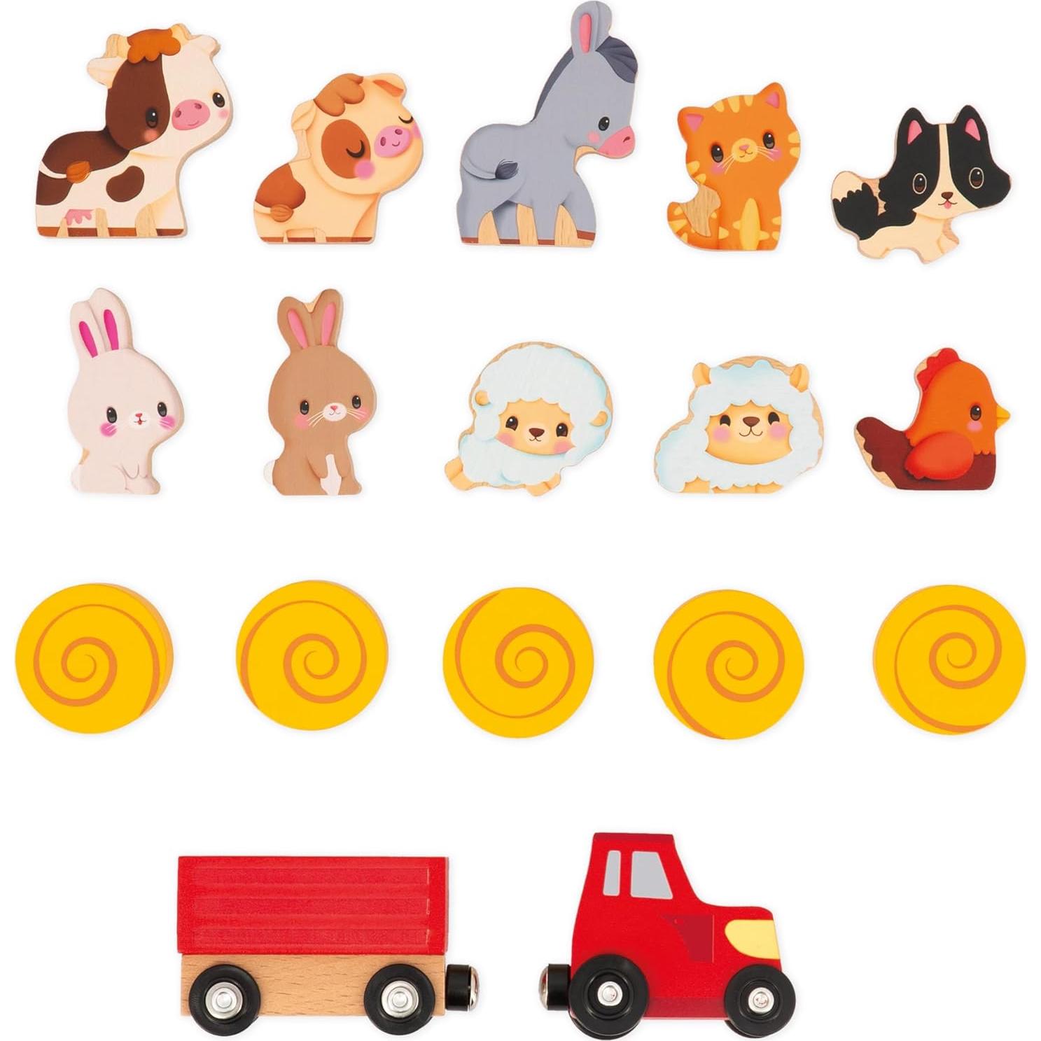 Juego de Granja Janod Mi Primer Establo 18 Piezas Madera