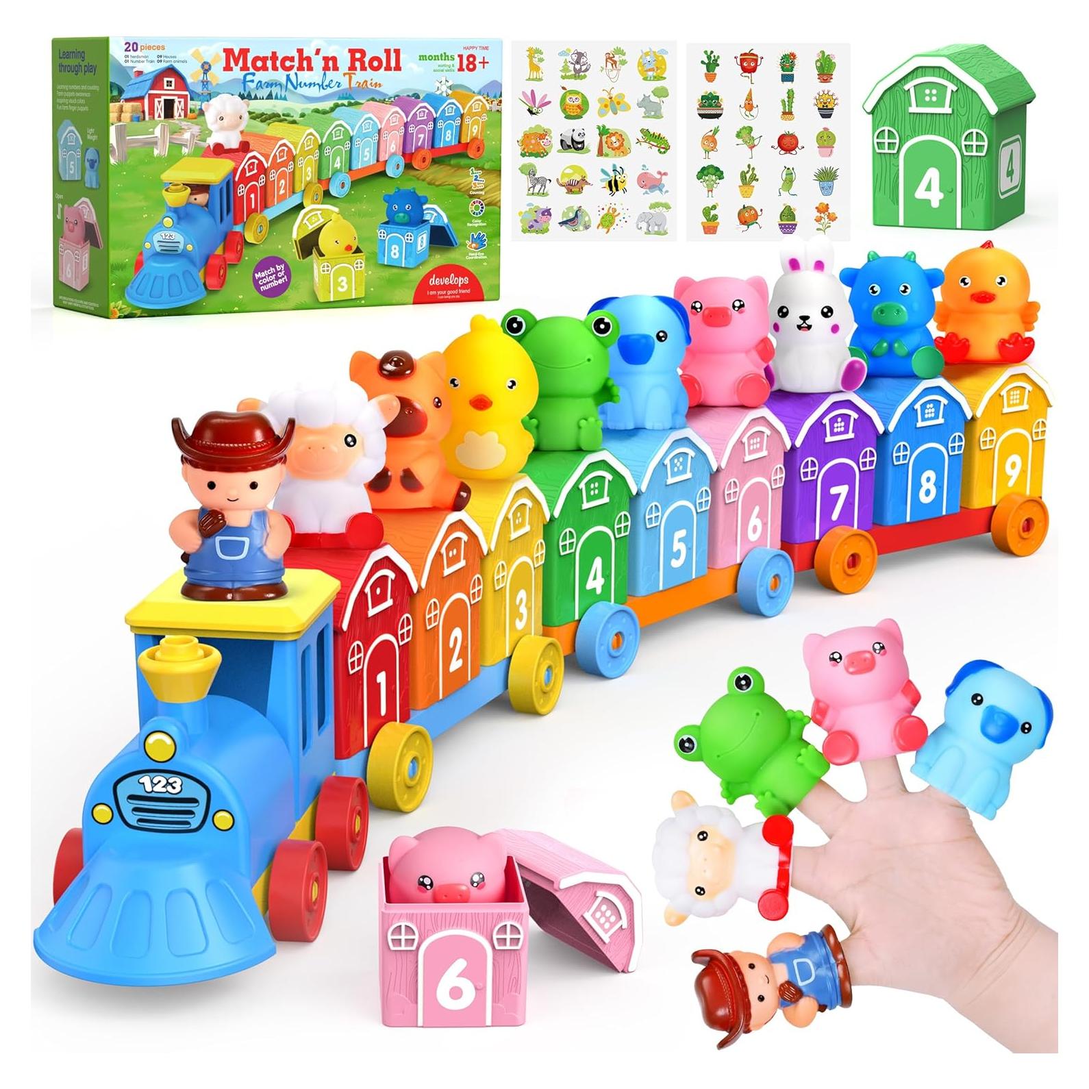 Juguete Montessori Tren de Animales Shantou 9 Graneros 10 Títeres