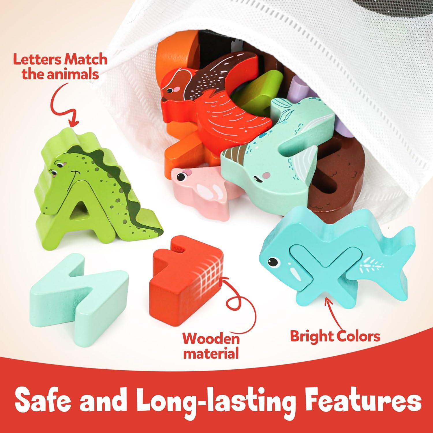 Rompecabezas de Alfabeto de Madera CZTCDP 52 Piezas Educativo