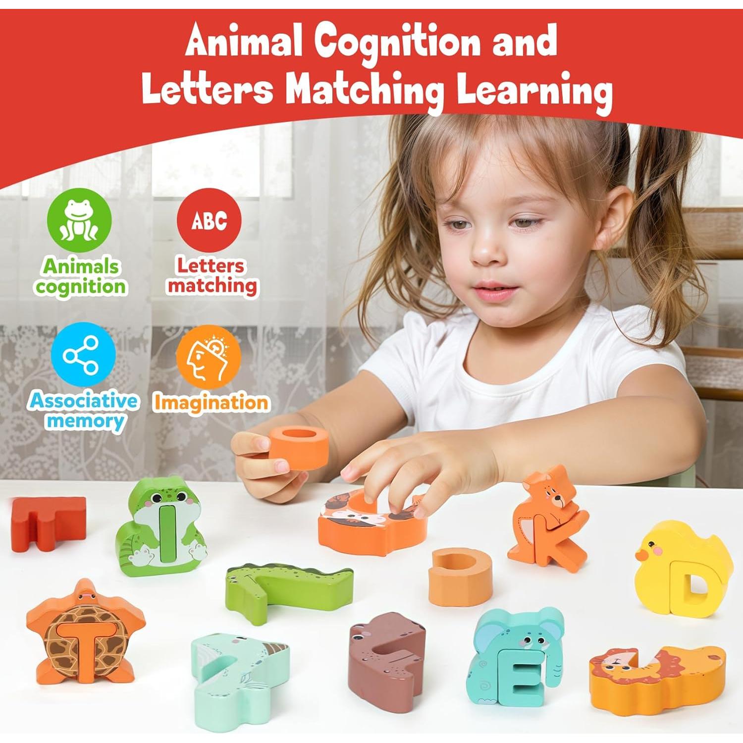 Rompecabezas de Alfabeto de Madera CZTCDP 52 Piezas Educativo