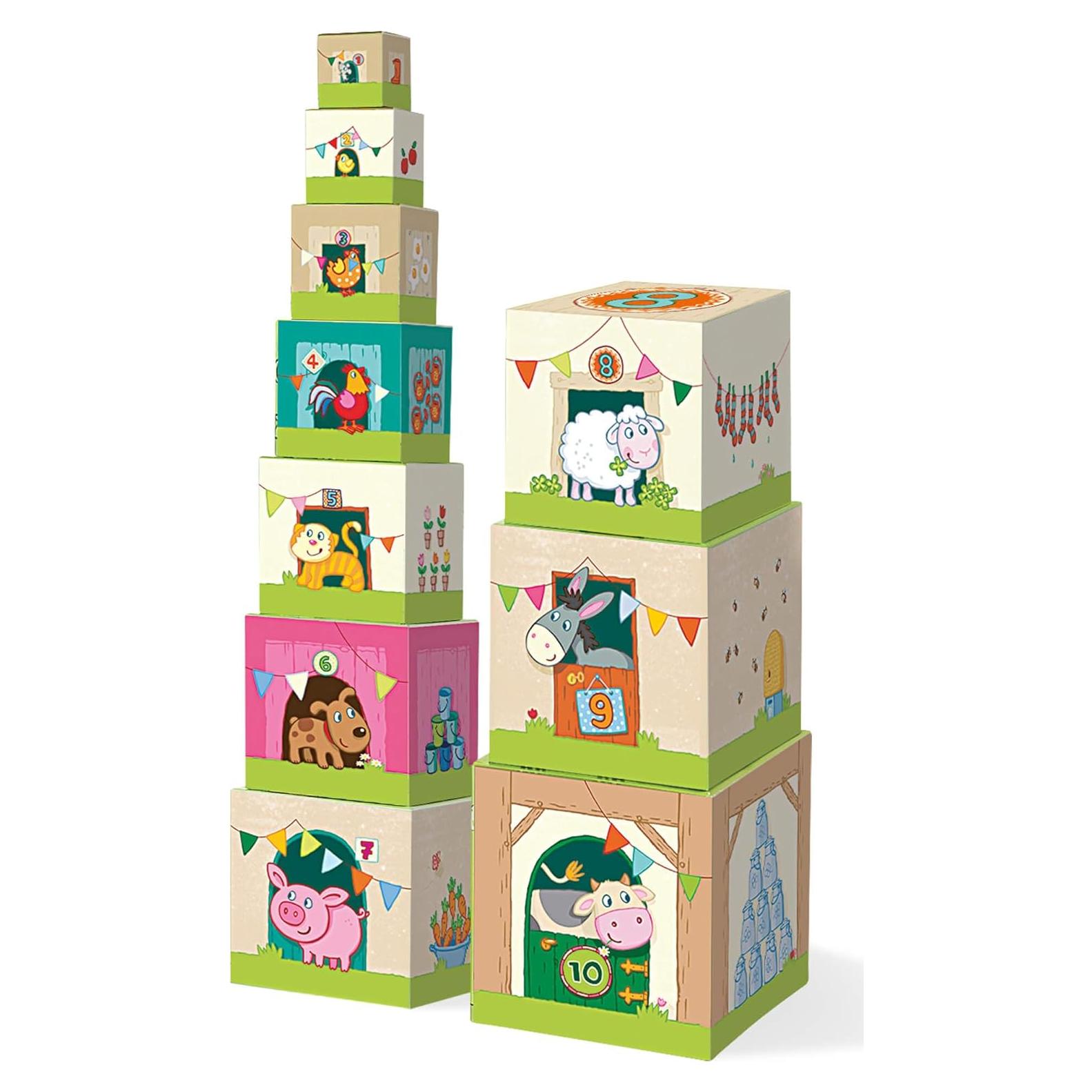 Cubos Apilables En La Granja HABA - Juguete Educativo 10 Piezas