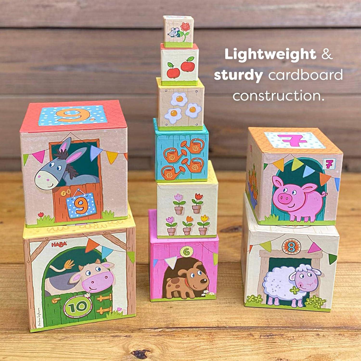 Cubos Apilables En La Granja HABA - Juguete Educativo 10 Piezas