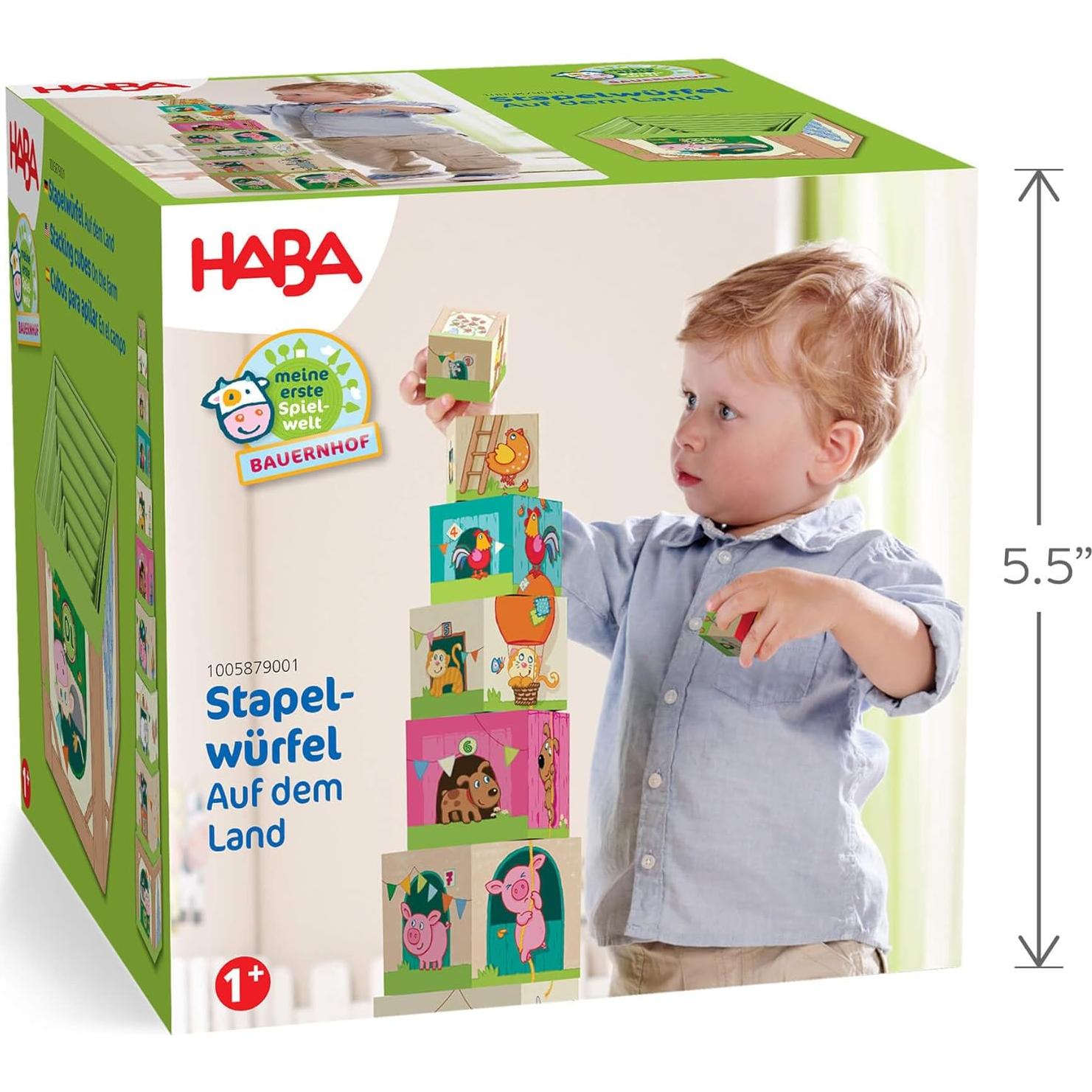 Cubos Apilables En La Granja HABA - Juguete Educativo 10 Piezas