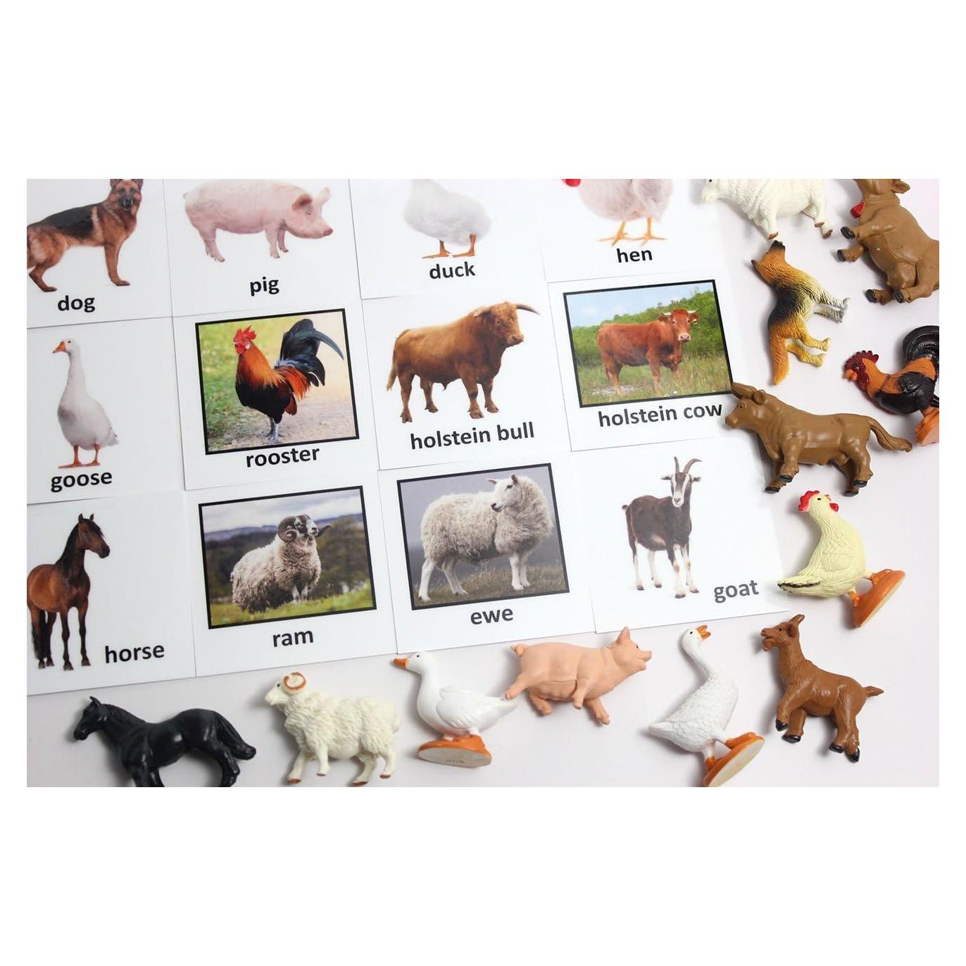 Juego de Emparejamiento Montessori - Animales de Granja Miniatura
