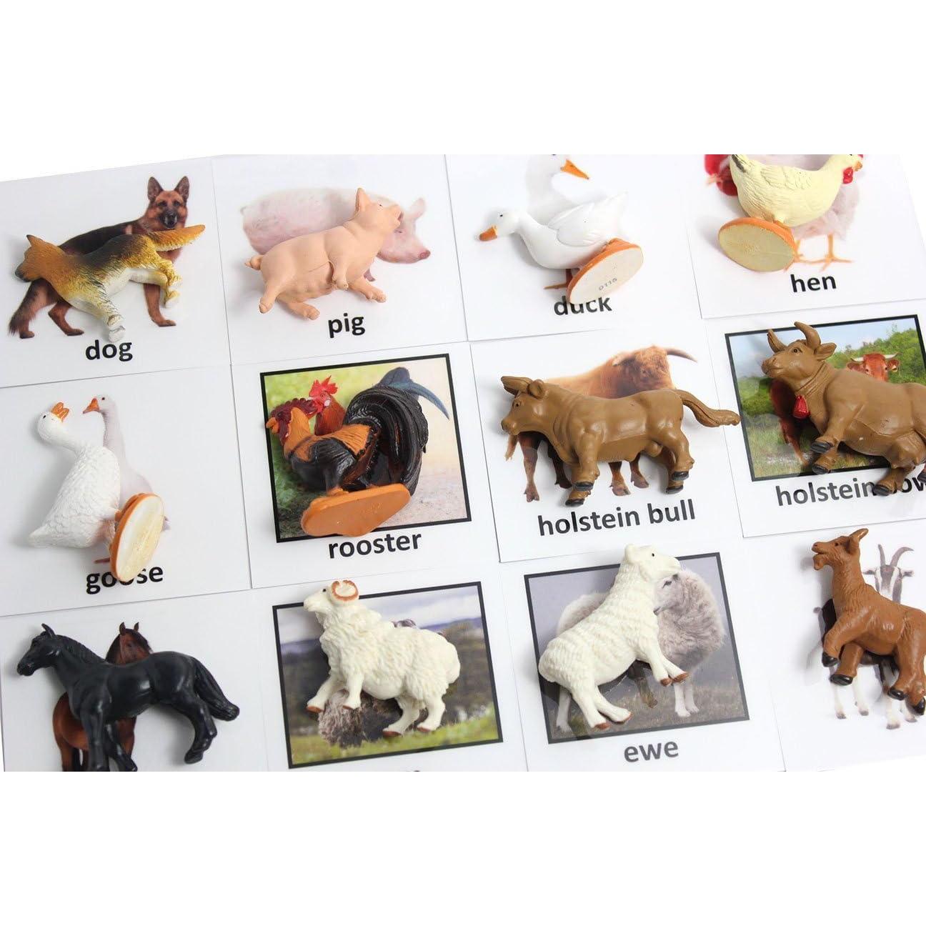 Juego de Emparejamiento Montessori - Animales de Granja Miniatura