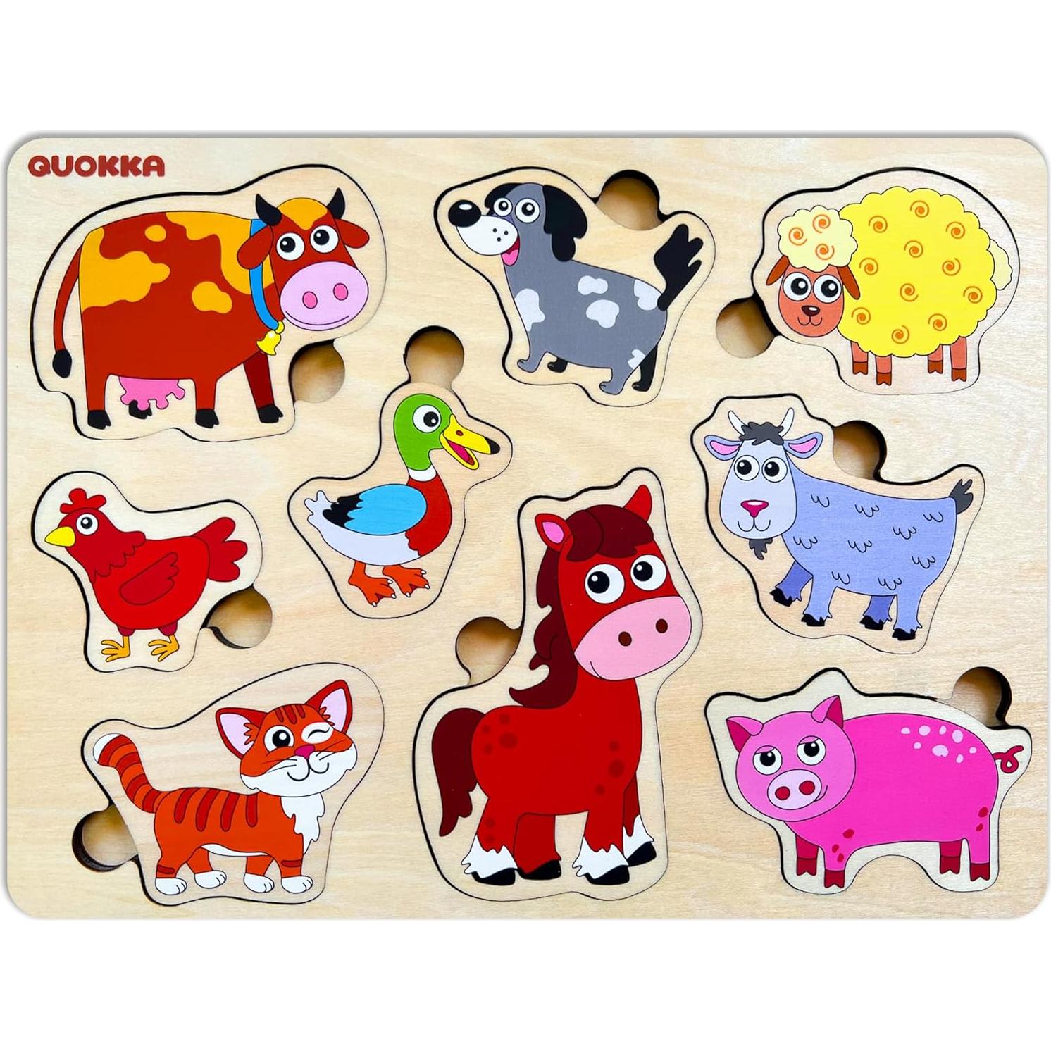 Rompecabezas de Madera QUOKKA para Niños - Insectos y Animales