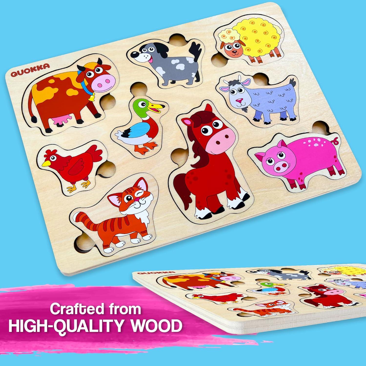 Rompecabezas de Madera QUOKKA para Niños - Insectos y Animales