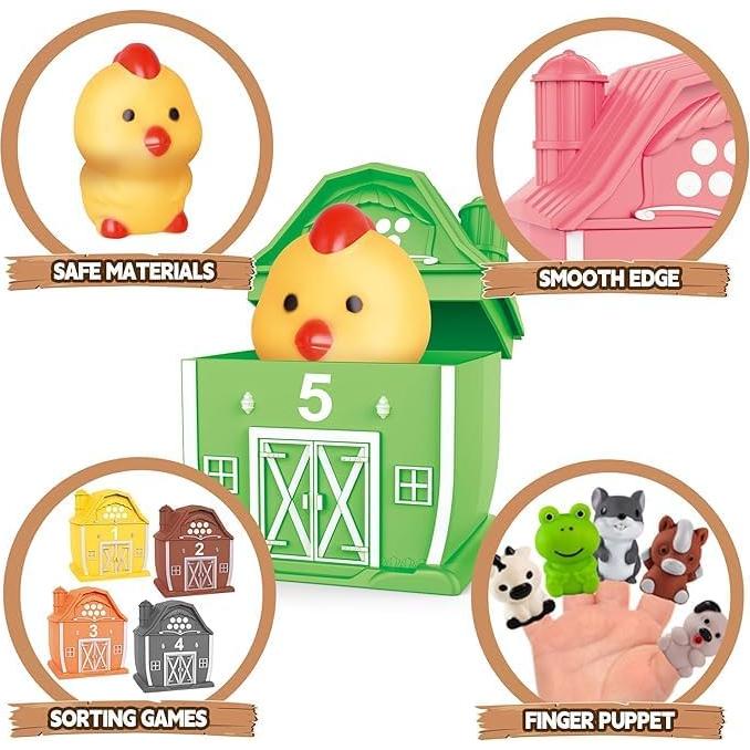 Juguete Educativo de Granja EnAuRoL - 20 Piezas de Títeres