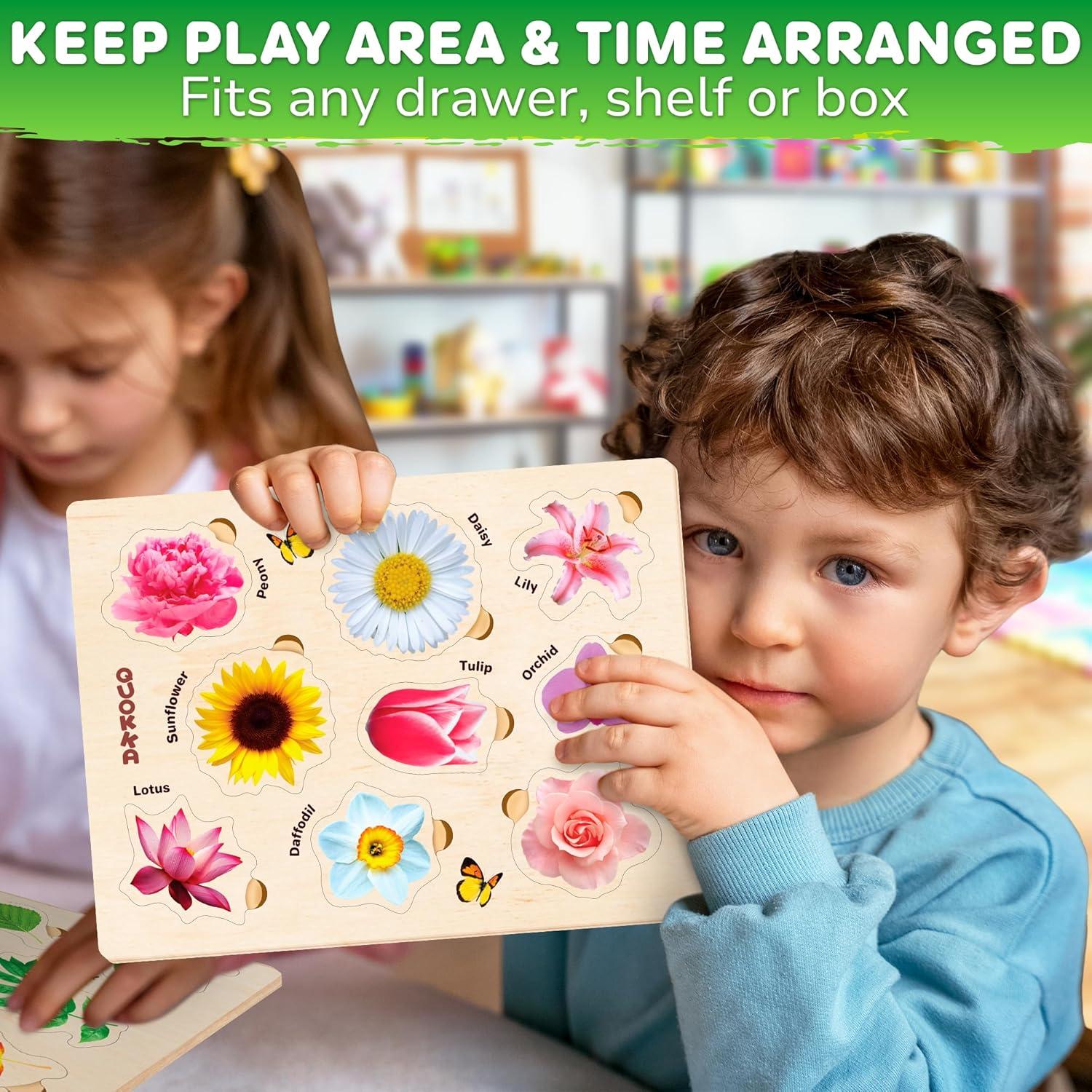 Rompecabezas de Madera QUOKKA Montessori 9 Piezas para Niños