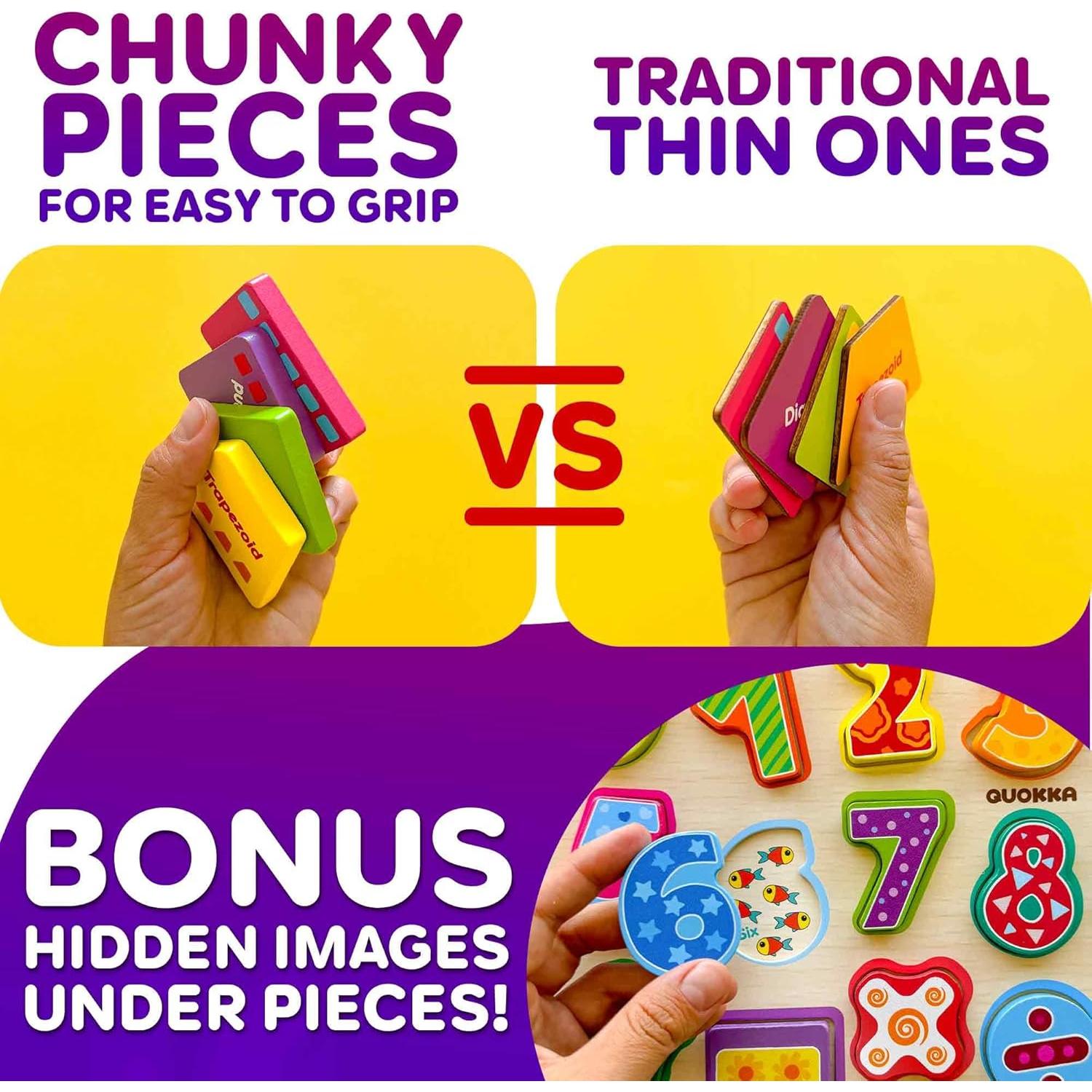 Rompecabezas de Madera QUOKKA para Niños 1-5 Años - Set Educativo