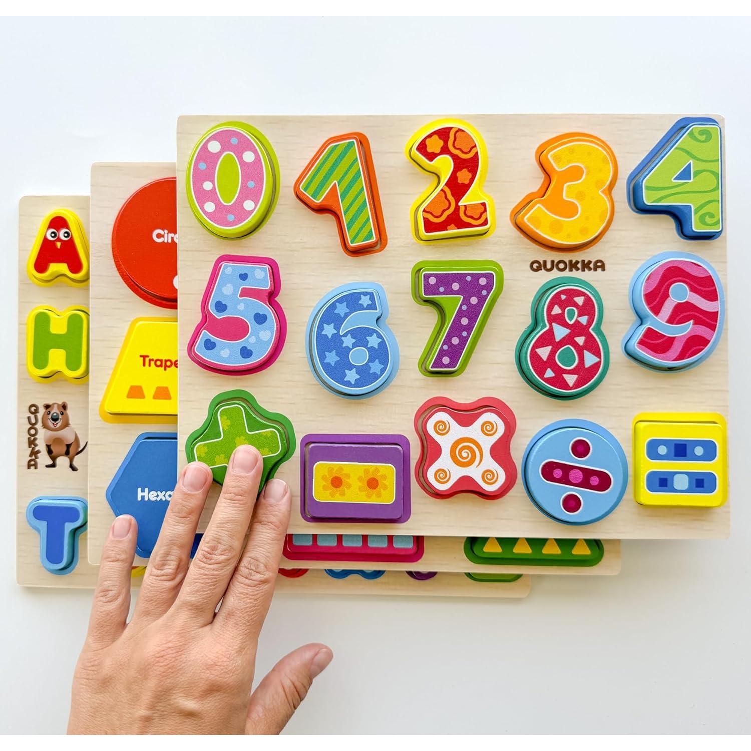 Rompecabezas de Madera QUOKKA para Niños 1-5 Años - Set Educativo