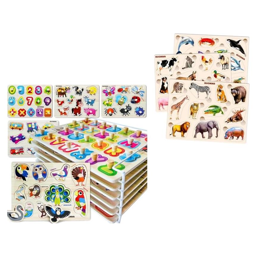 Juego de Rompecabezas Montessori QUOKKA 9 en 1 para Niños 3-5 Años