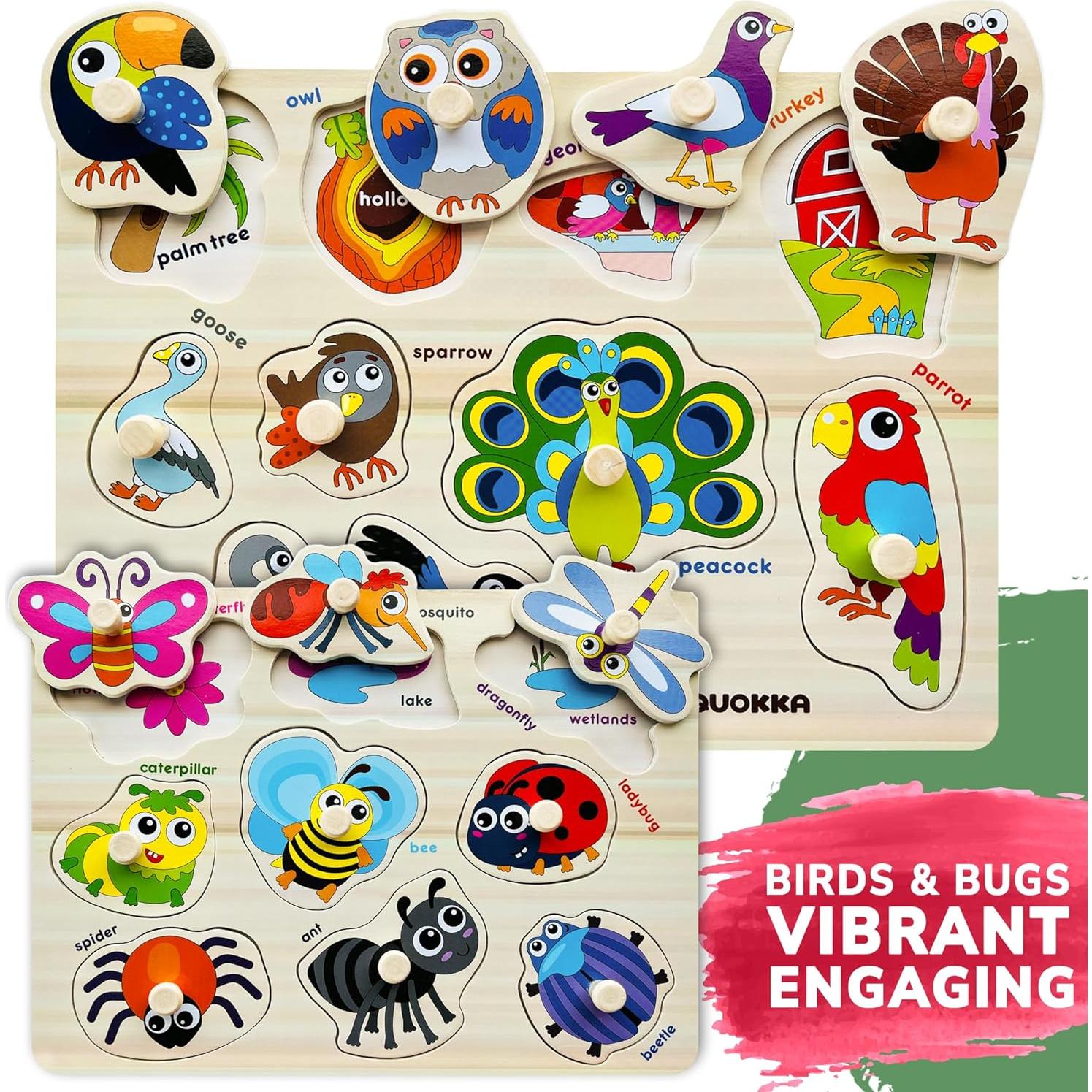 Juego de Rompecabezas Montessori QUOKKA 9 en 1 para Niños 3-5 Años