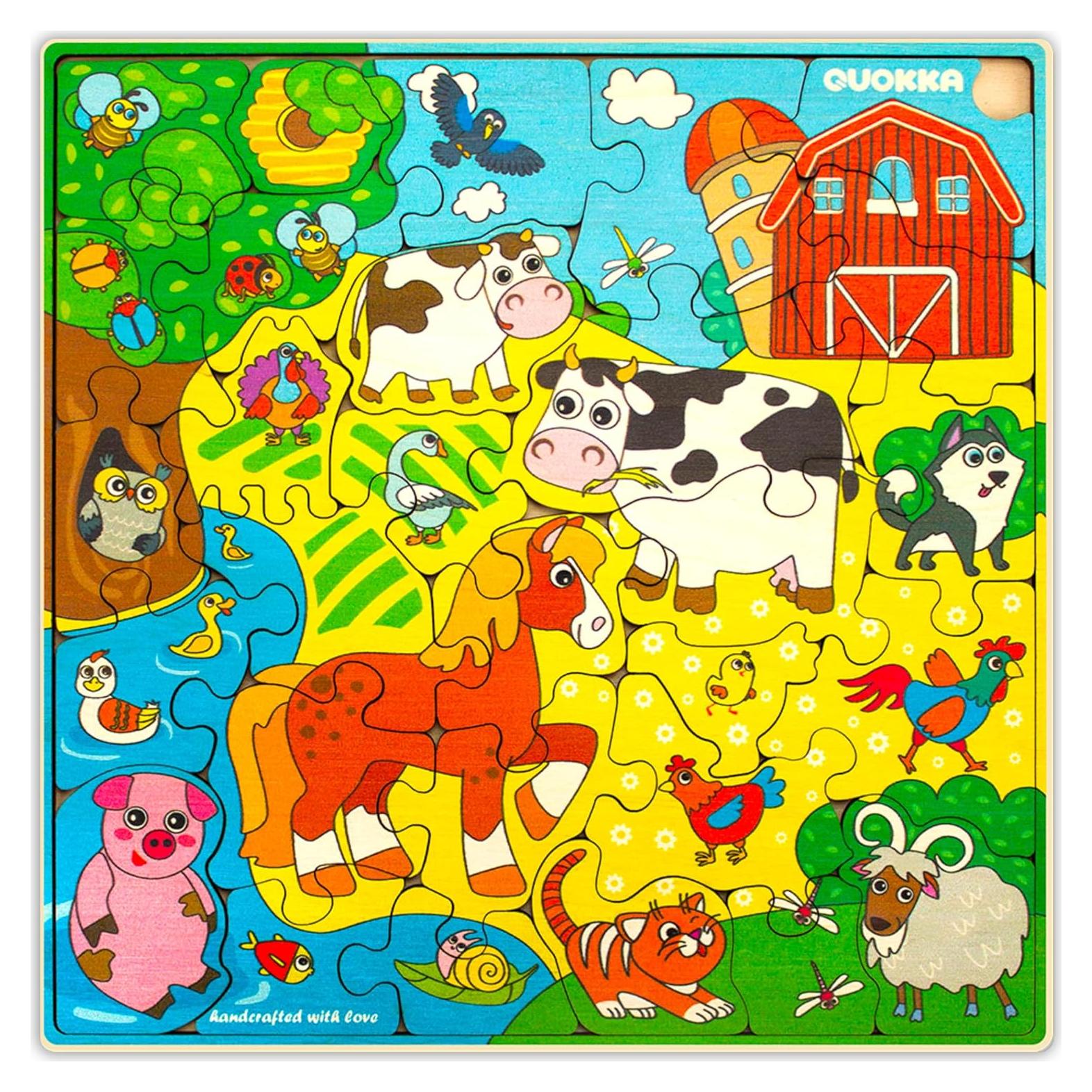 Rompecabezas de Madera QUOKKA para Niños 3 a 8 Años - 28 Piezas