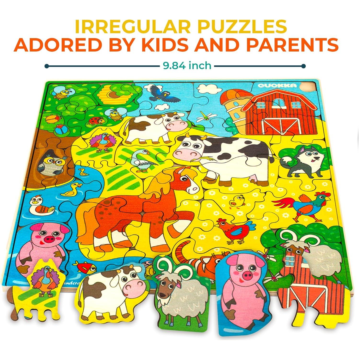 Rompecabezas de Madera QUOKKA para Niños 3 a 8 Años - 28 Piezas