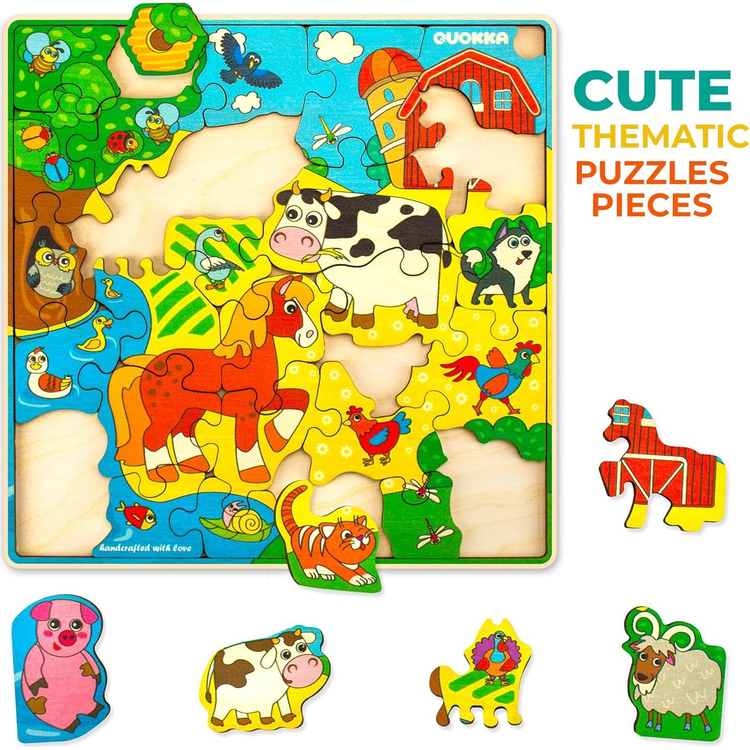 Rompecabezas de Madera QUOKKA para Niños 3 a 8 Años - 28 Piezas