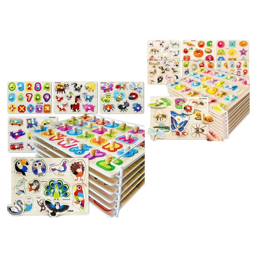 Juego de Rompecabezas Montessori QUOKKA 14 en 1 para Niños 3-5 Años