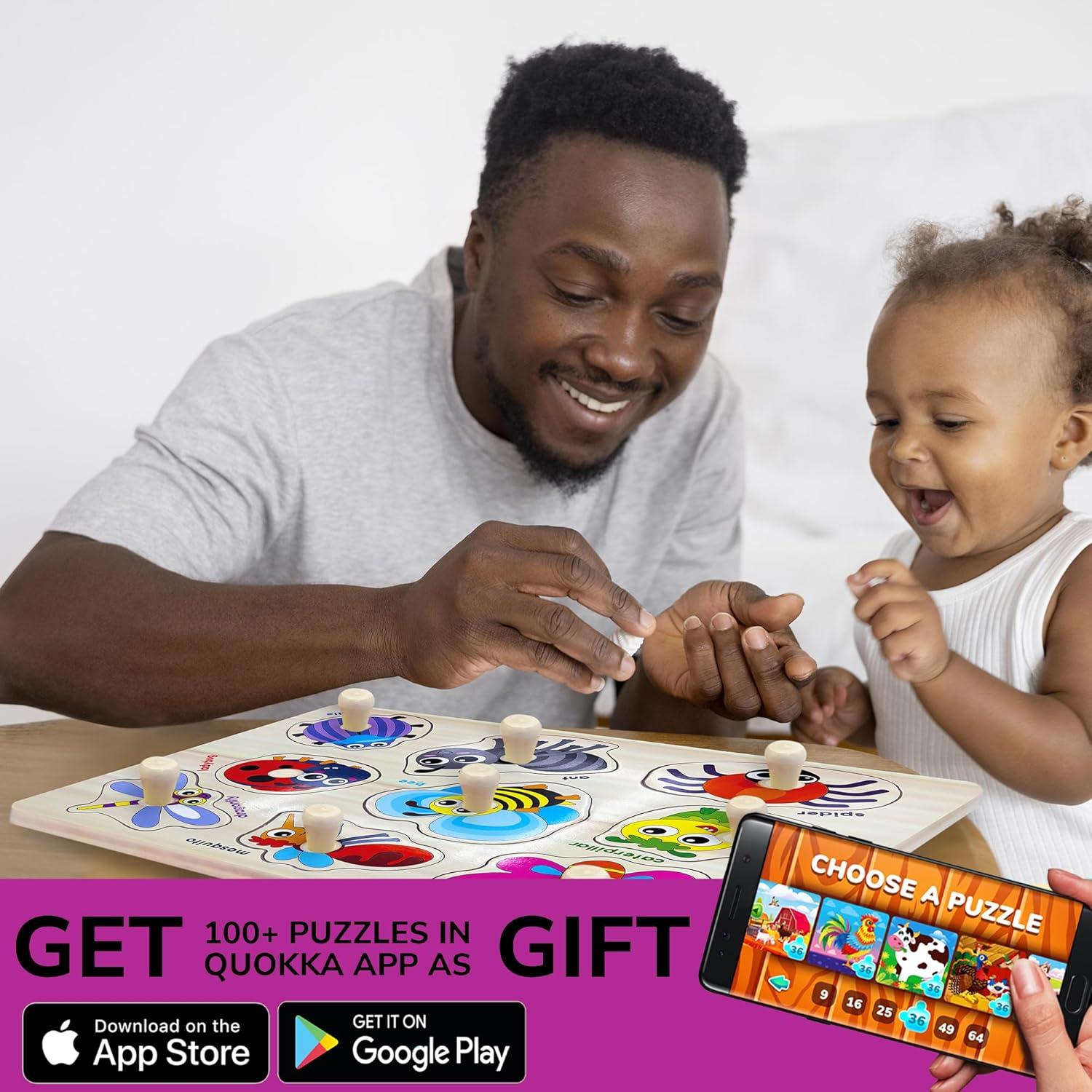 Juego de Rompecabezas Montessori QUOKKA 14 en 1 para Niños 3-5 Años