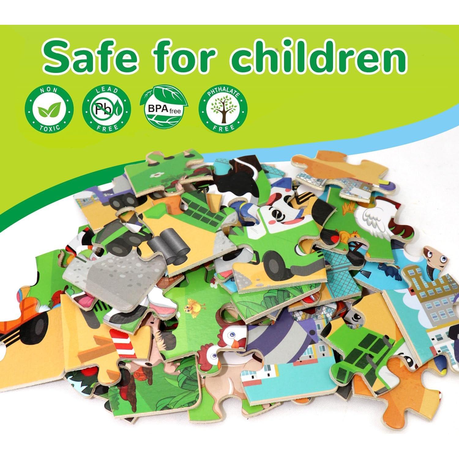 Rompecabezas de Madera Educativos VIJYYZT 6 Paquetes 24 Piezas