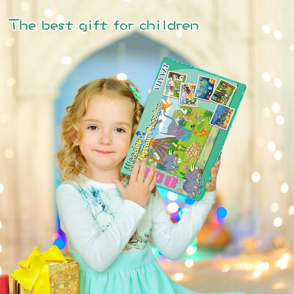 Rompecabezas de Madera Educativos VIJYYZT 6 Paquetes 24 Piezas