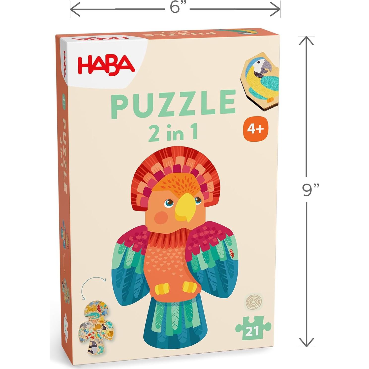 Rompecabezas de Madera HABA Loro 2 en 1 para Niños 4-6 Años