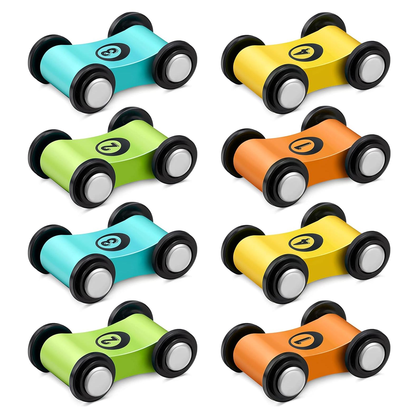 Juego de Carreras Mini Carros de Madera Sotiff - 8 Piezas