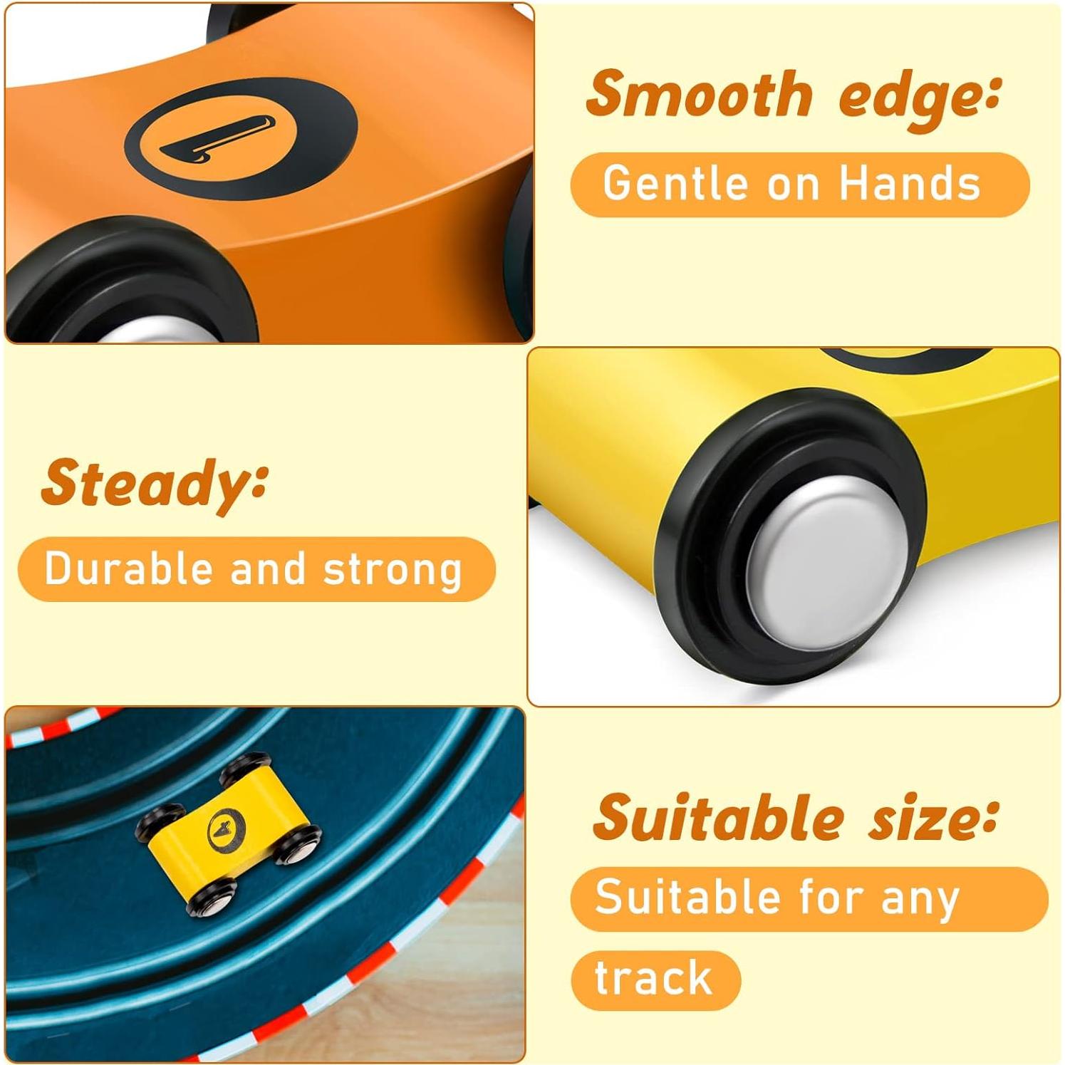 Juego de Carreras Mini Carros de Madera Sotiff - 8 Piezas